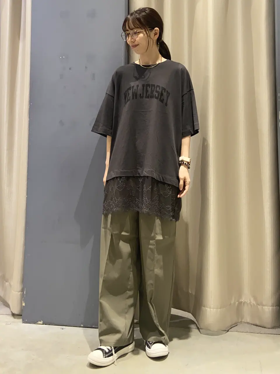 【✨️日本🇯🇵 pre-order lace長版tee✨️】 【共3色 | Free Size | 深灰 / 米白 / 黑色】