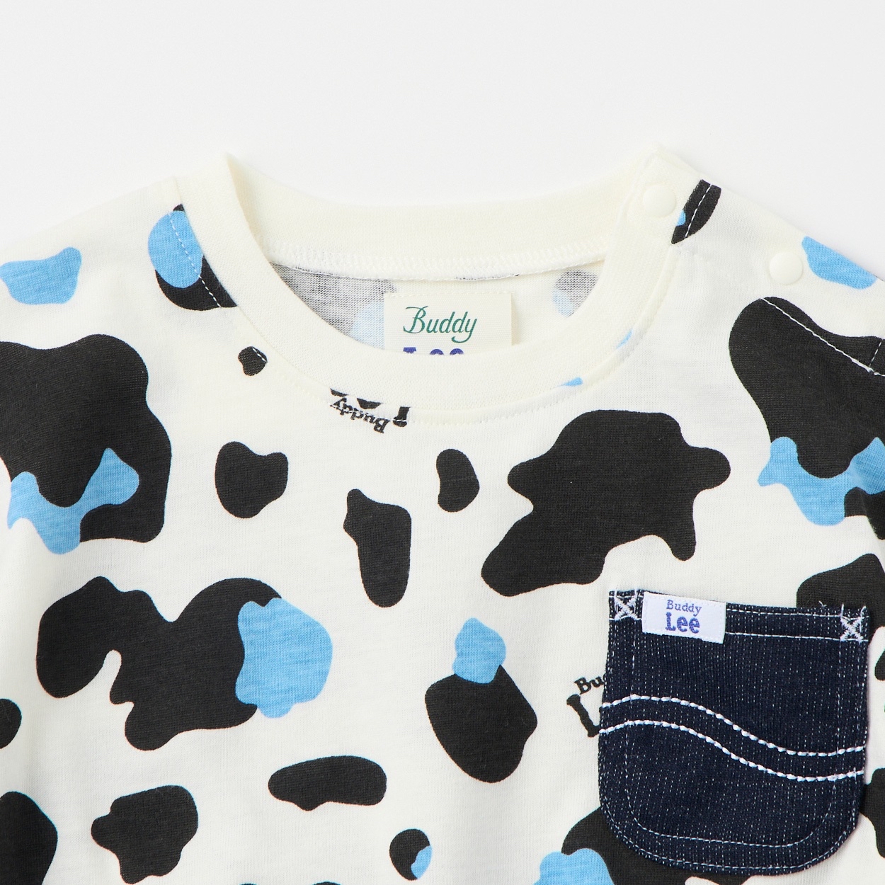 🇯🇵預訂 日本直送🇯🇵Buddy Lee 兩色標誌刺繡口袋乳牛紋印花短袖T恤