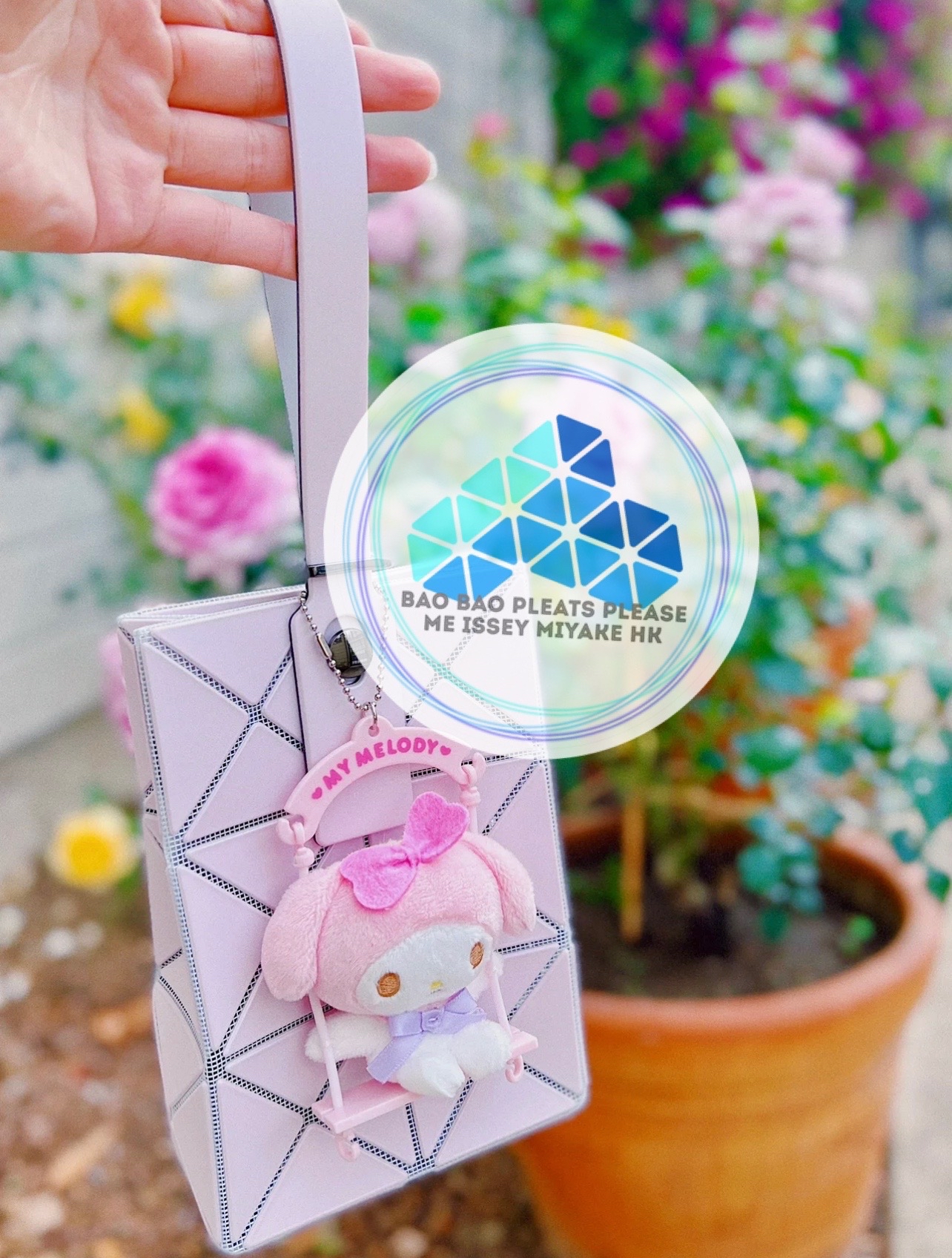 BAO BAO Lucent frost mini bag珍珠淺粉迷你手提袋