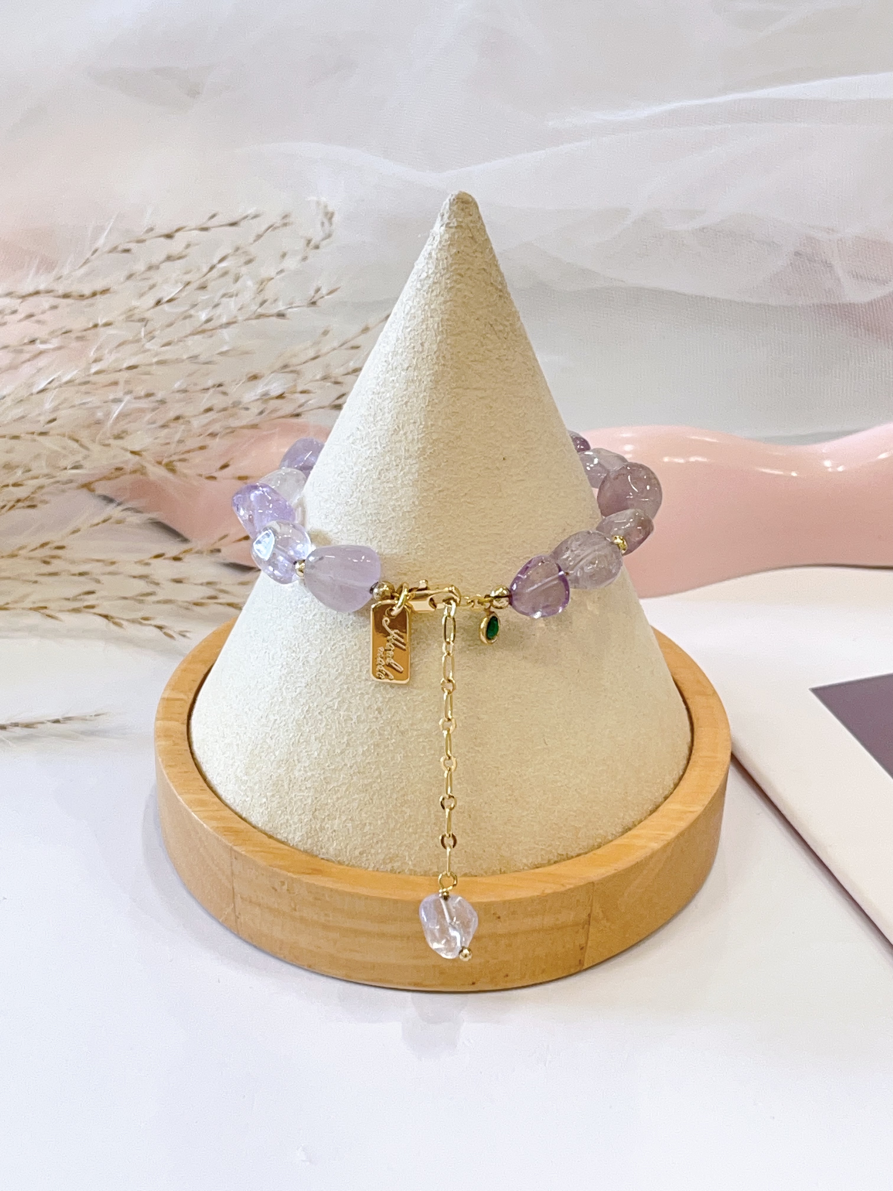 💜 薰衣草紫水晶碎石 × 白水晶碎石手串 Lavender Amethyst Chips & Clear Quartz Chips