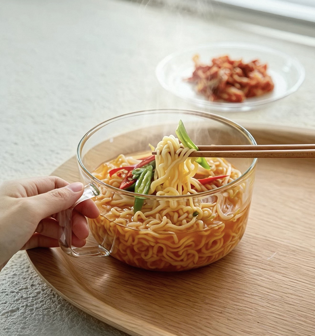 日本霜山耐熱玻璃即食麵杯