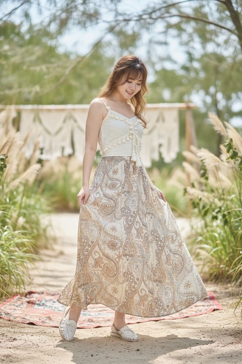 2022 Milk Tea mix color Silky Skirt 40"