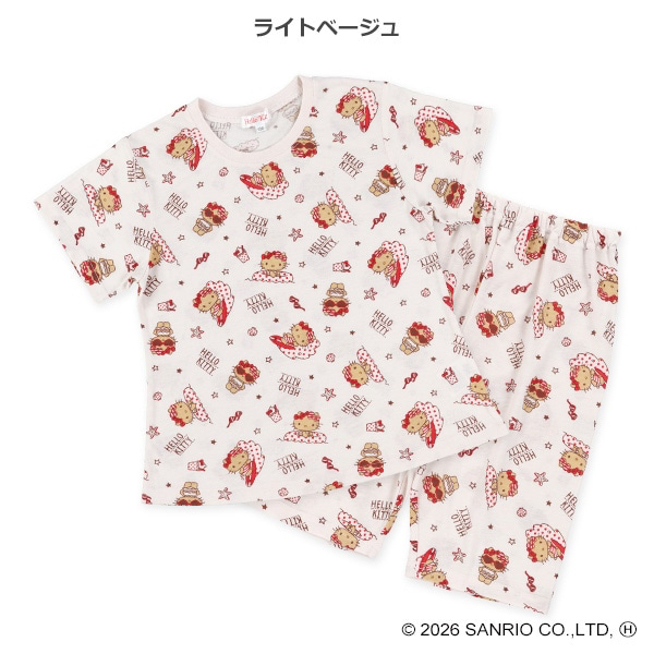 🇯🇵預訂 日本直送🇯🇵清爽材質烤焦Hello Kitty滿印短袖家居服上下套裝