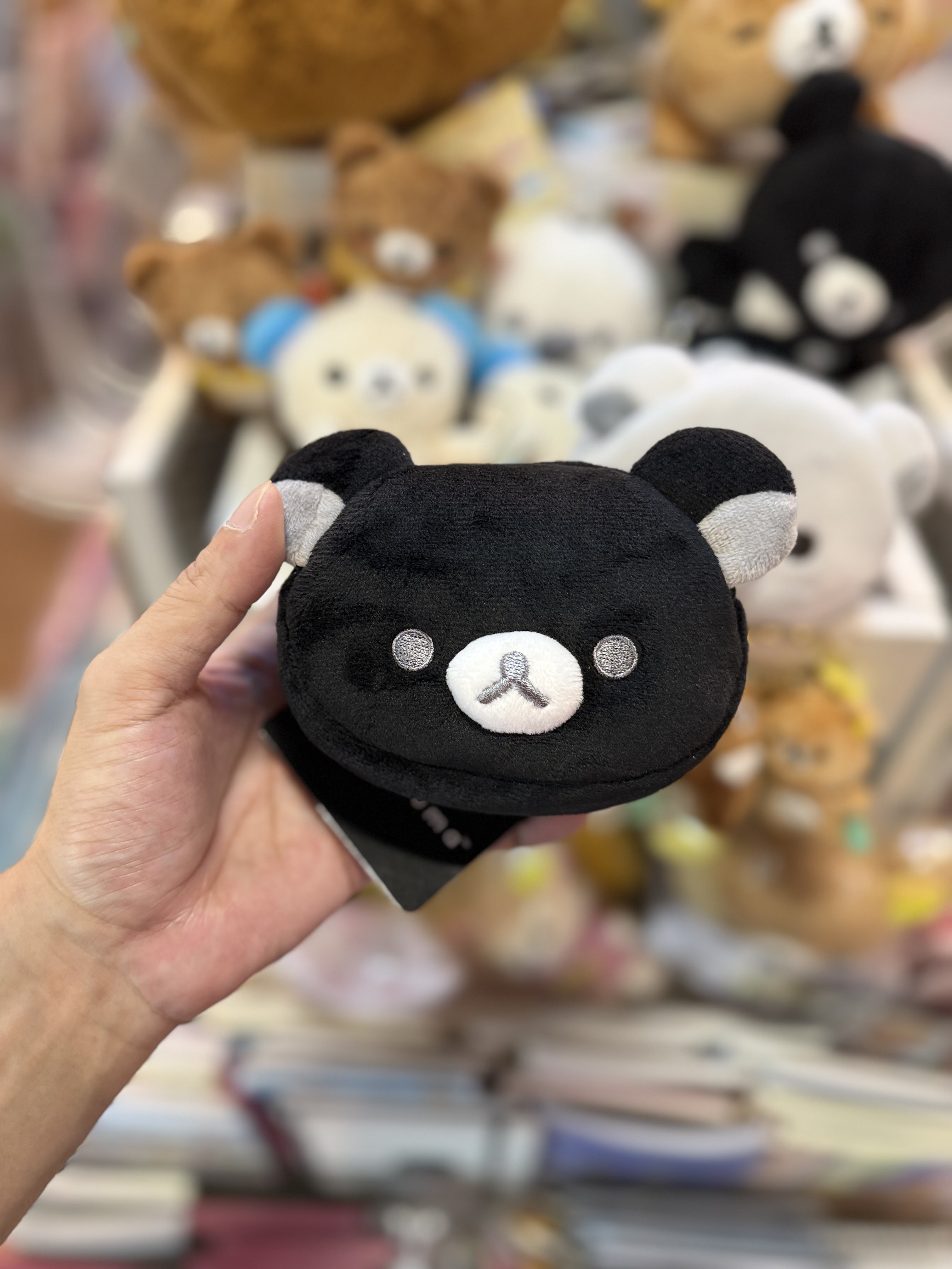 《現貨》全新Rilakkuma 黑白系列 毛毛頭型小物袋