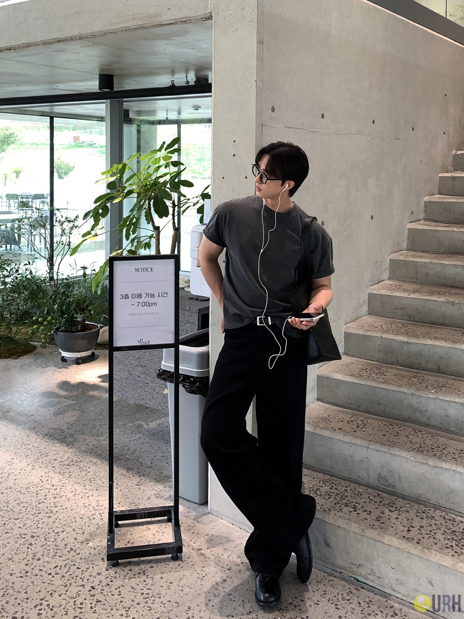 【100%保證韓國直送】韓系 Signature 重磅噴染水洗半短版素面短袖 Tee 👕 [7 color] RL114949