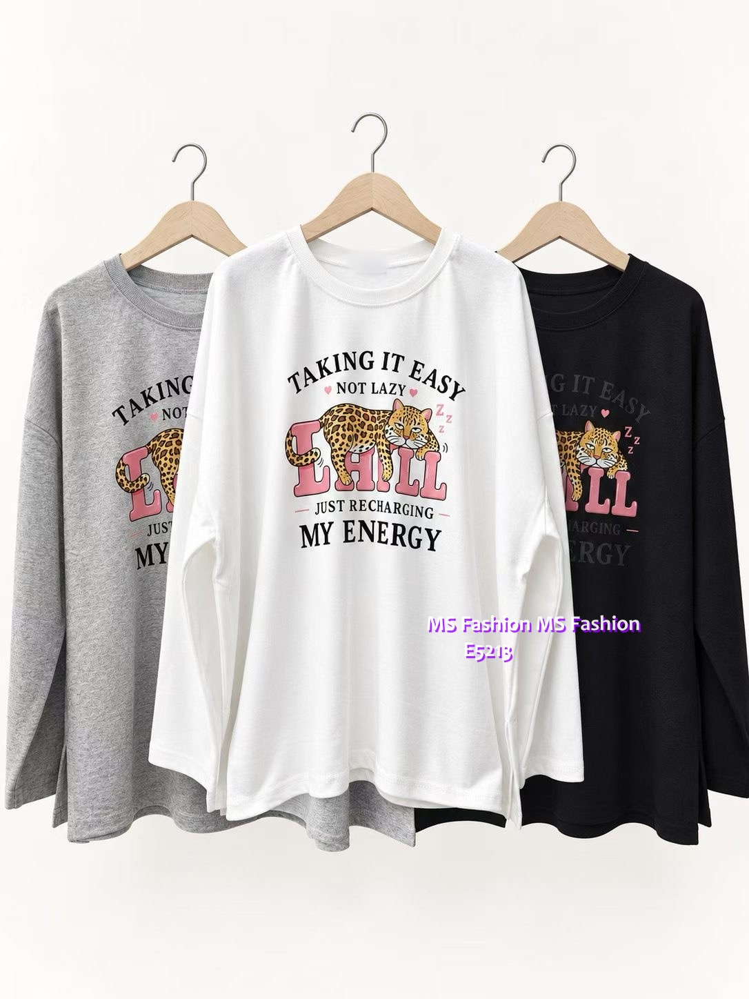 E5213 可愛老虎仔oversize tee