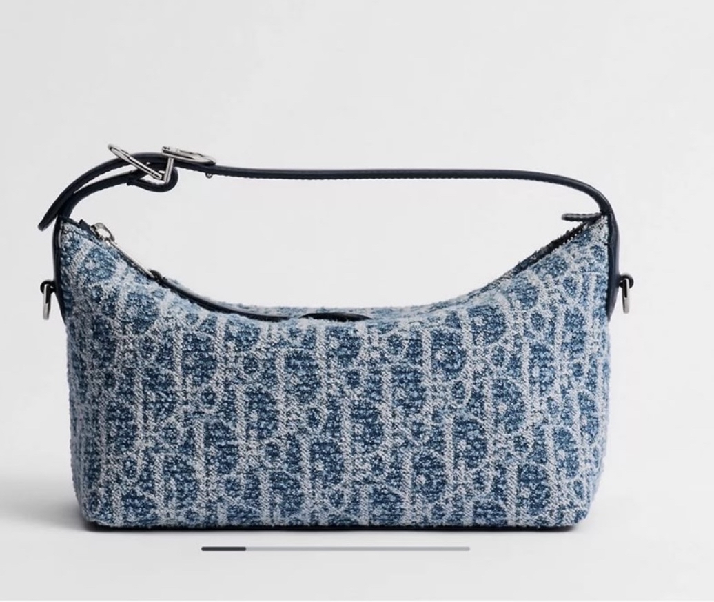 Dior Nomad 小袋 藍色 Dior Oblique 緹花