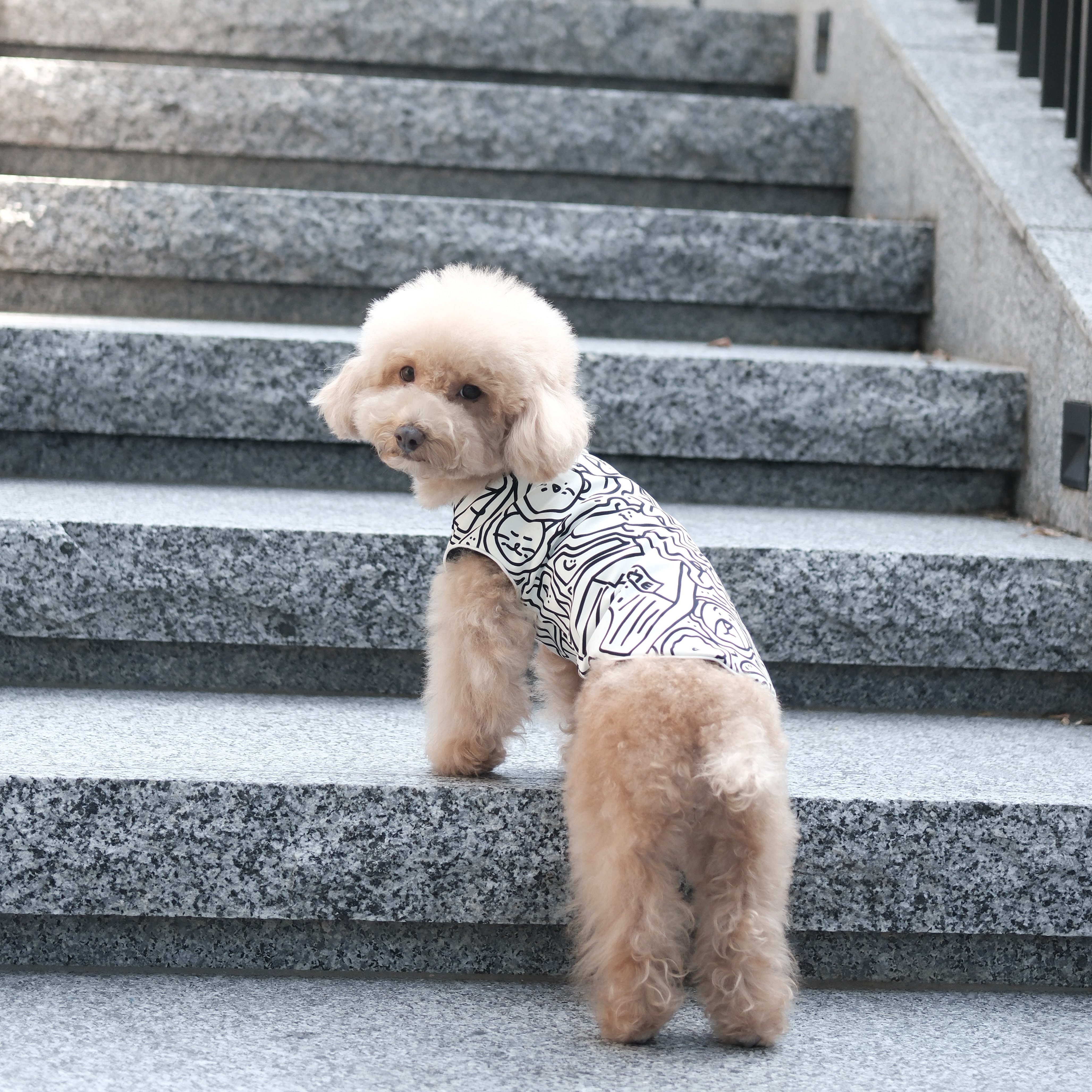 S651   黑白繪畫背心 black and white painting vest