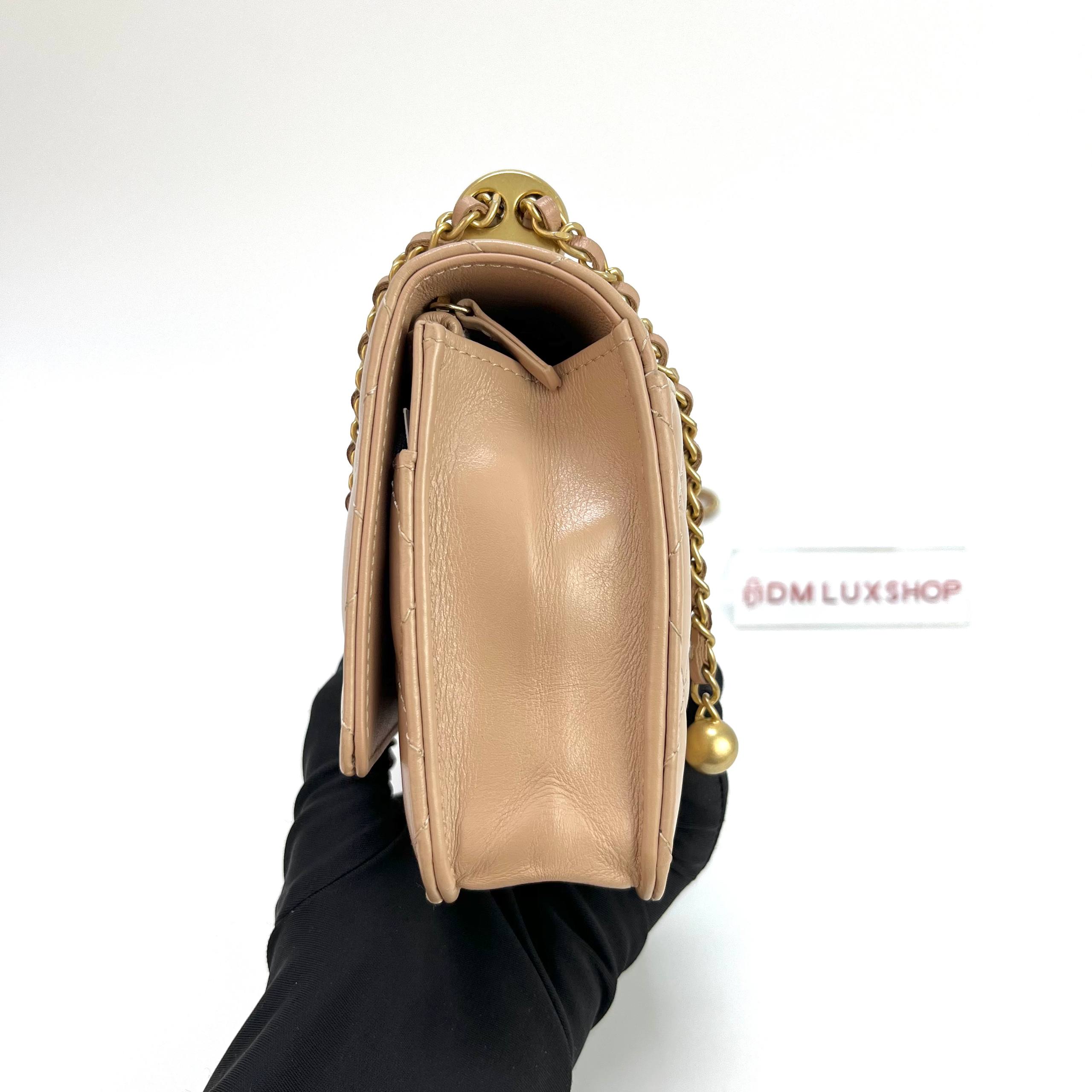 Chanel Beige Wallet On Chain GHW (Microchip)