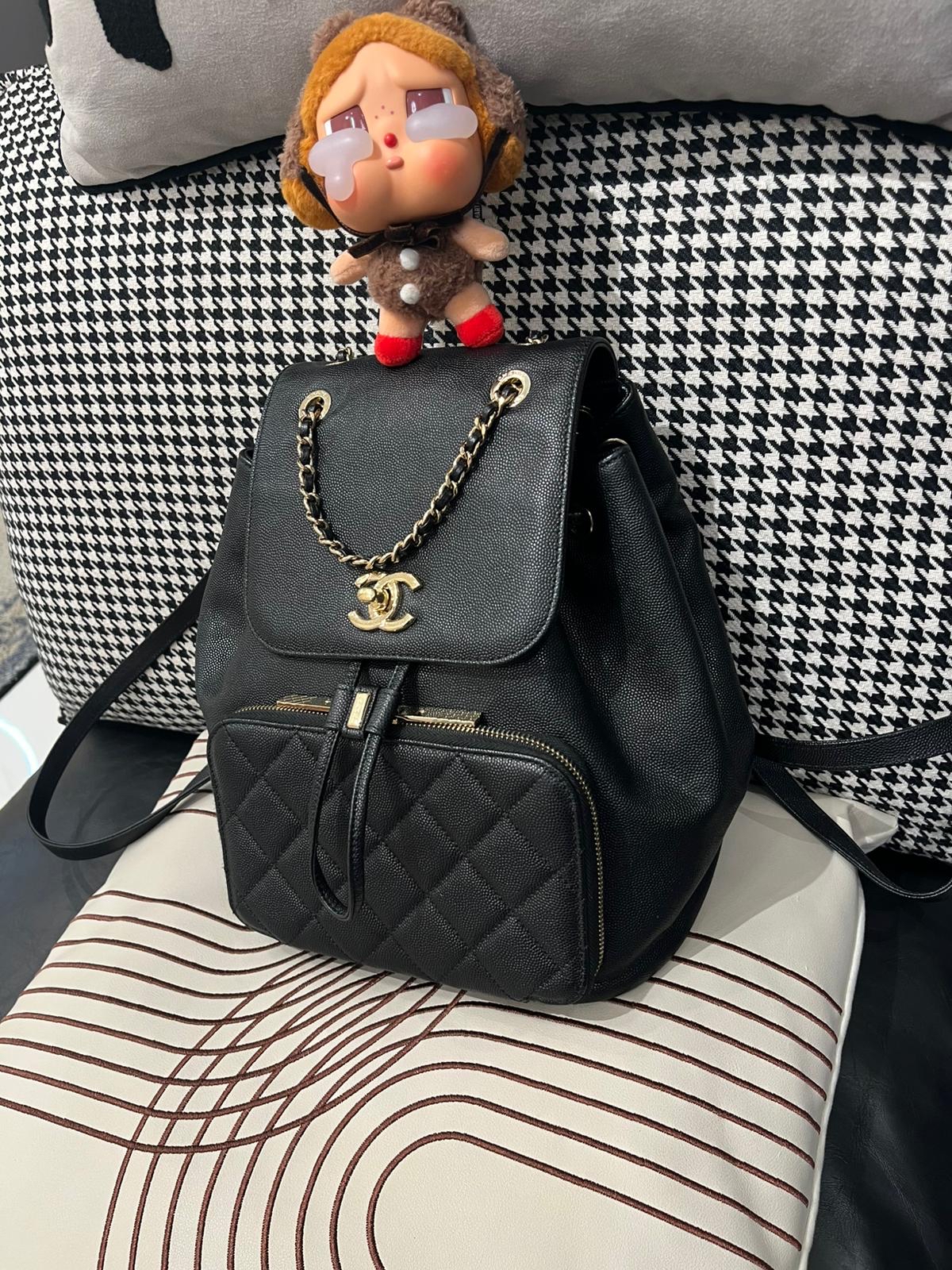 Chanel Business affinity backpack 黑色荔枝牛皮 100%Authentic, 95%New ✅24Card✅Dust bag