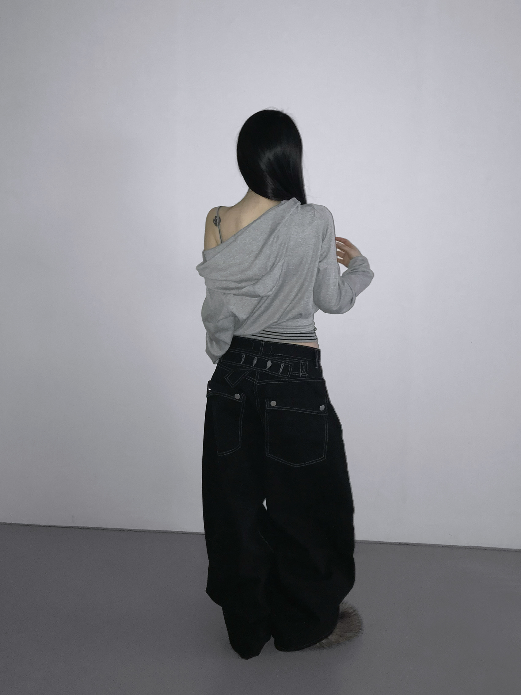 Soft Off-Shoulder Cropped Hoodie