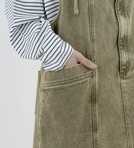 修長牛仔連身裙 - 2026 流行穿搭  牛仔連身裙 時尚穿搭 四季皆宜 成人休閒 日常穿搭 易於配搭 日本直送   #JP-I-260020