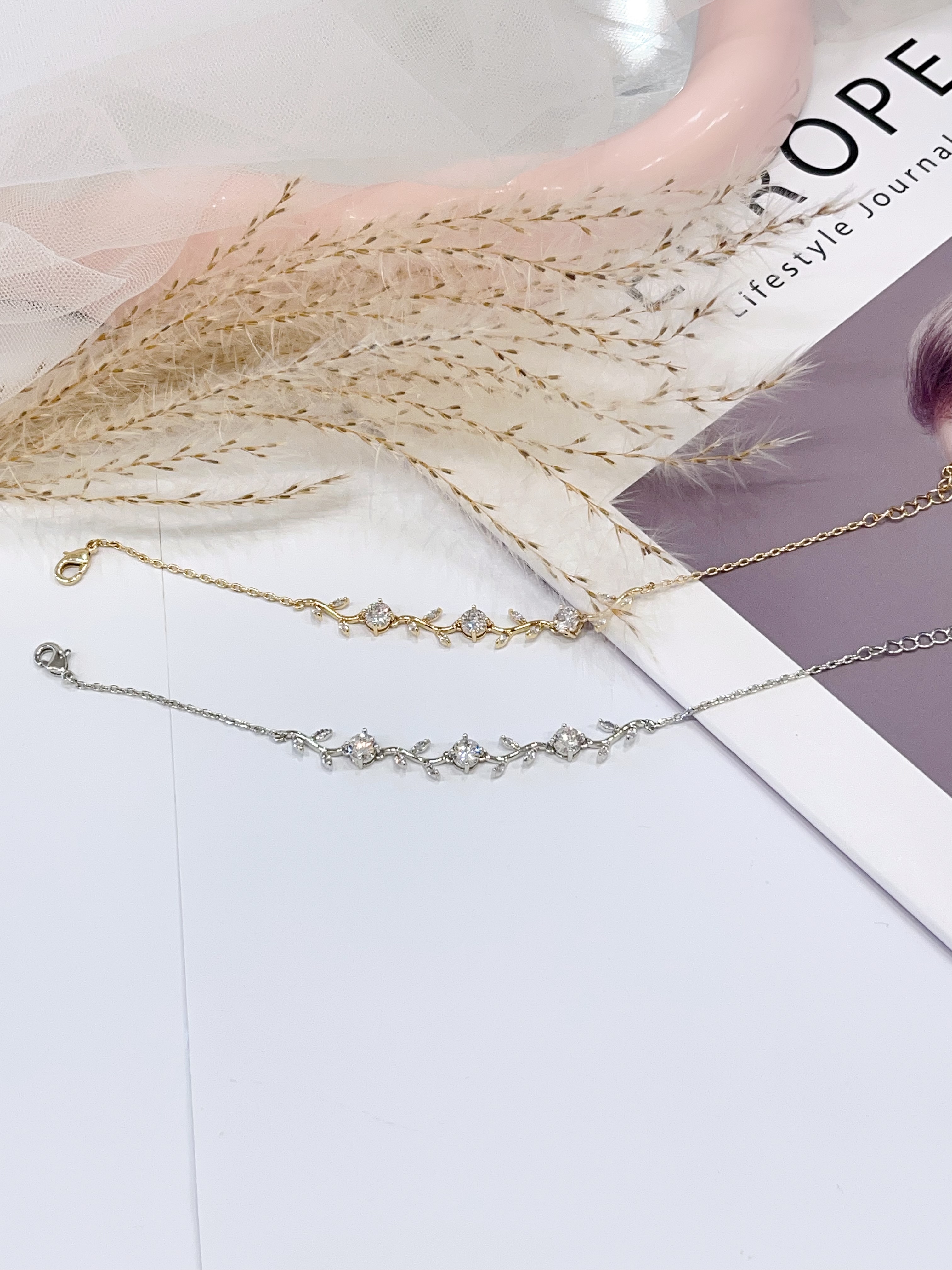 钻石玫瑰钛钢手链🌹