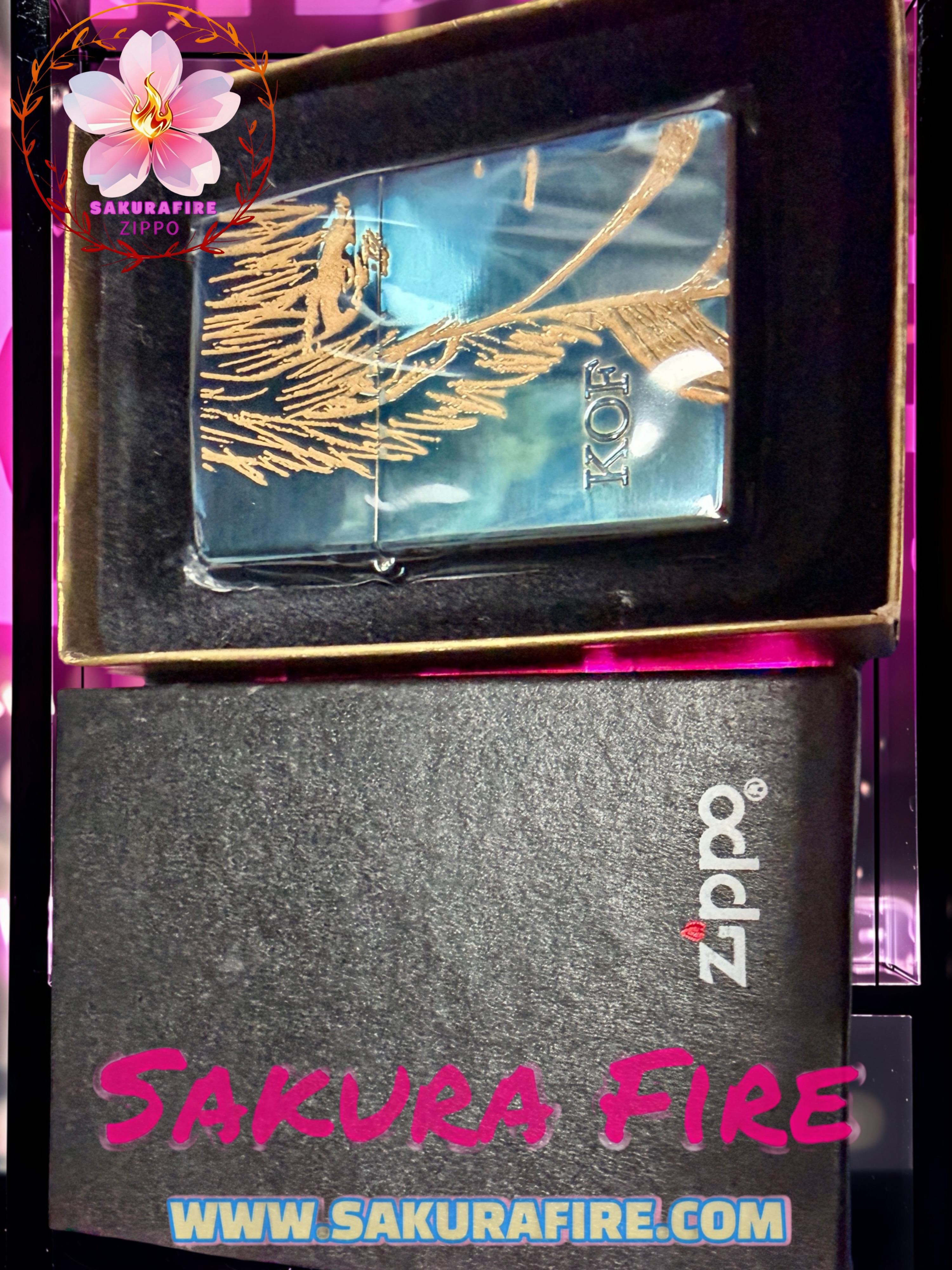 🔥Zippo🔥2000年 日版 《拳王KOF 2000》 -（K） SNK2000年 週年紀念限量版000/500 絕版 藍冰蝕刻 古董打火機