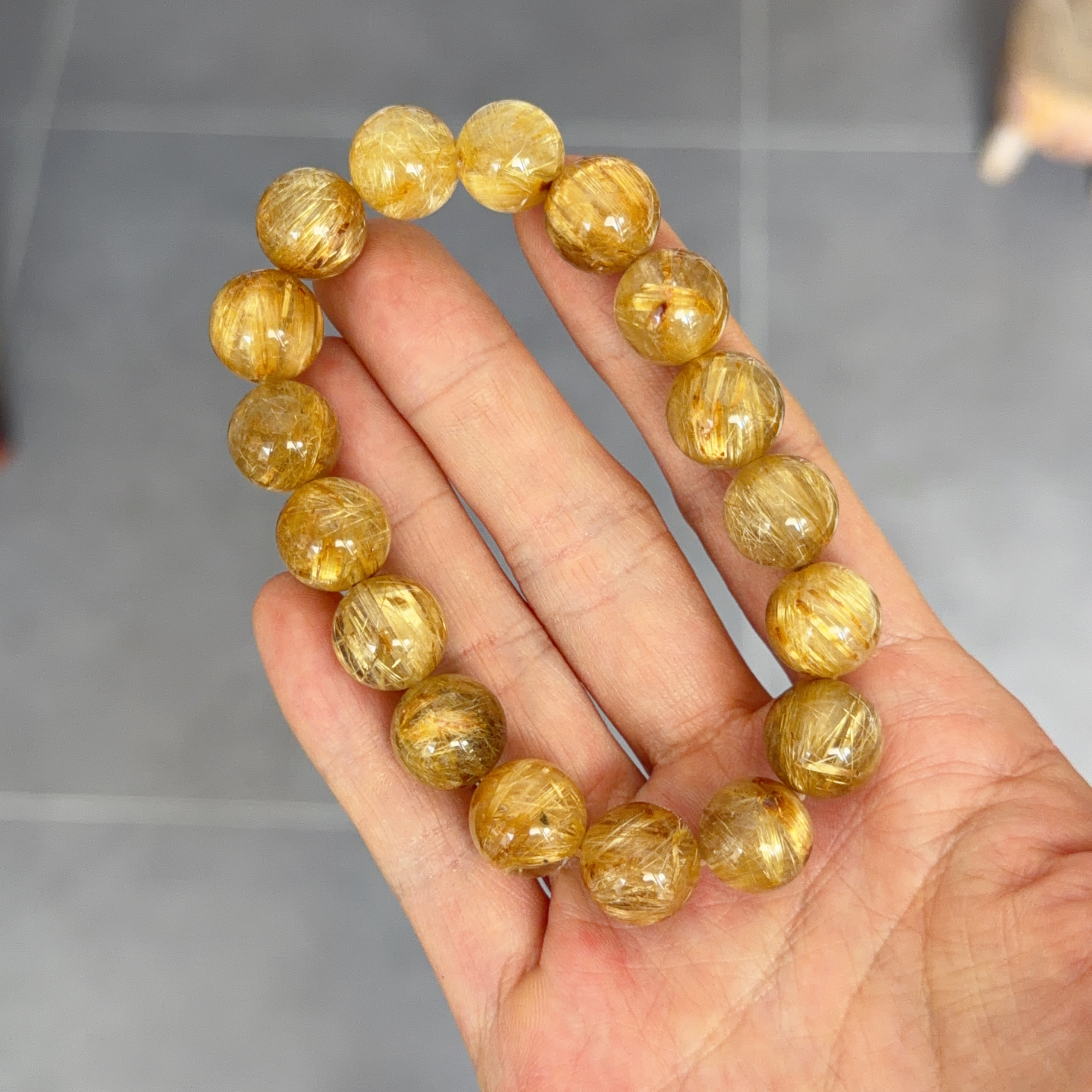 12.6mm金鈦晶手串