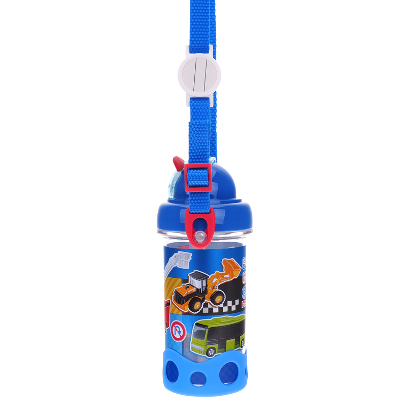 Tomica 450ml BPA & BPS Free Water Bottle w/ Straw & Neck Strap 膠水樽連飲管及頸繩