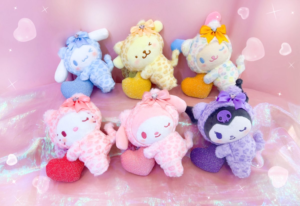 （約7月中到貨）🎌日本限定 🎌 Sanrio 豹紋愛心造型公仔掛飾💕