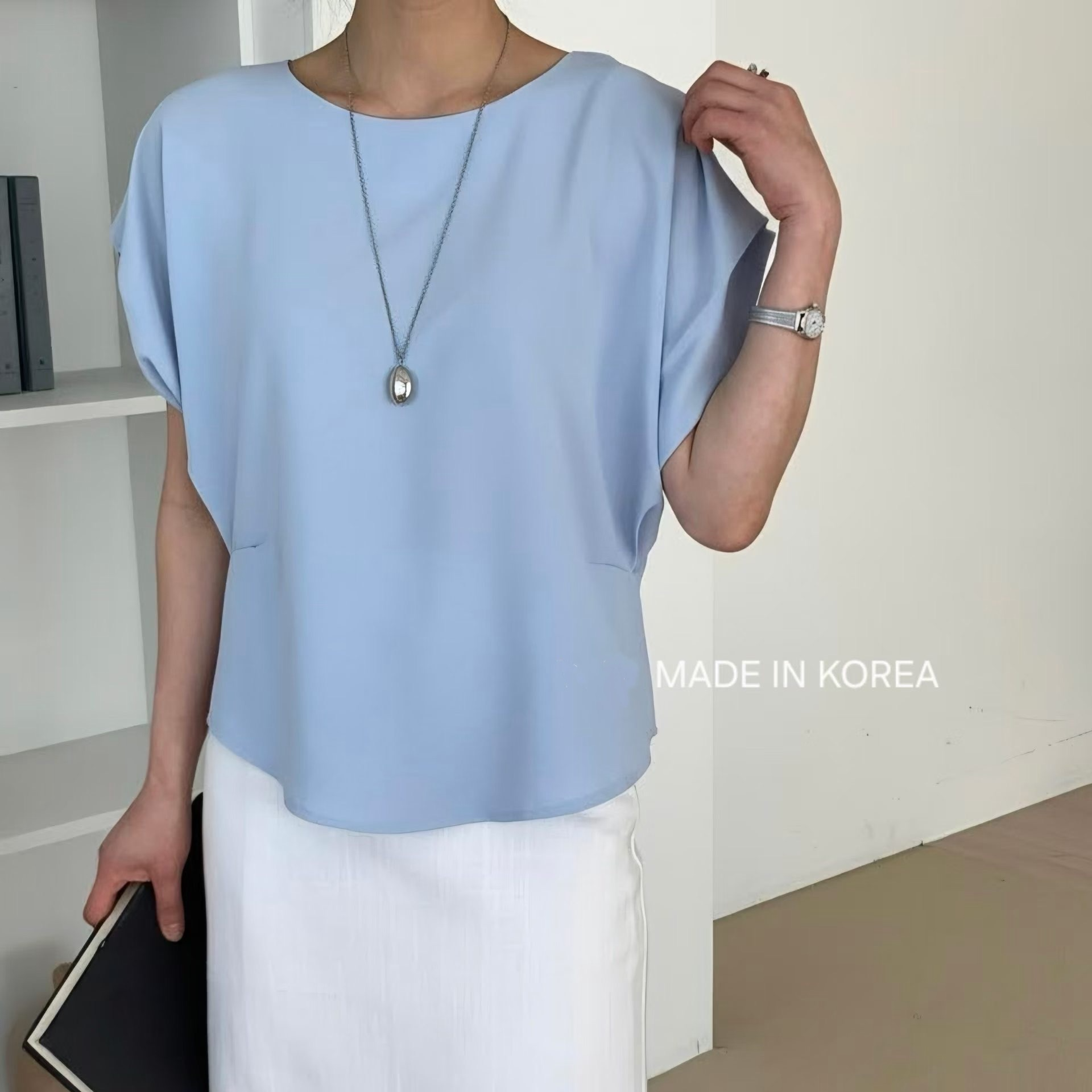 G6185 韓國🇰🇷靚色摺袖top