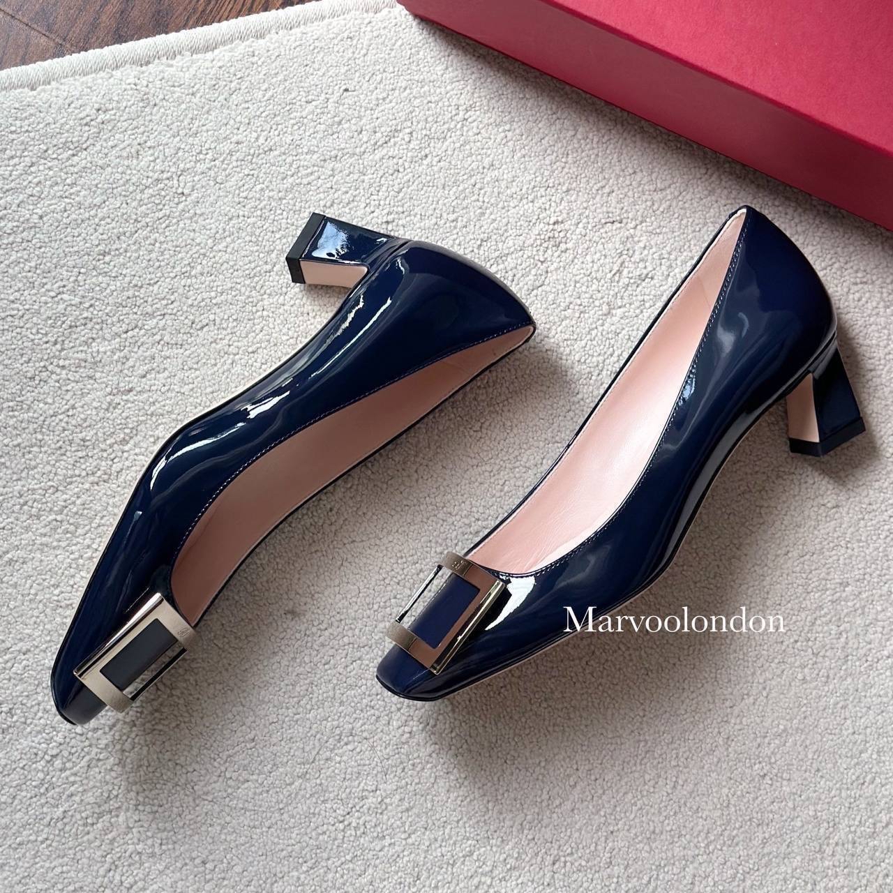 7月1-3日限時優惠💖訂貨🍒RV navy 漆皮4.5cm   Size 36 36.5 only