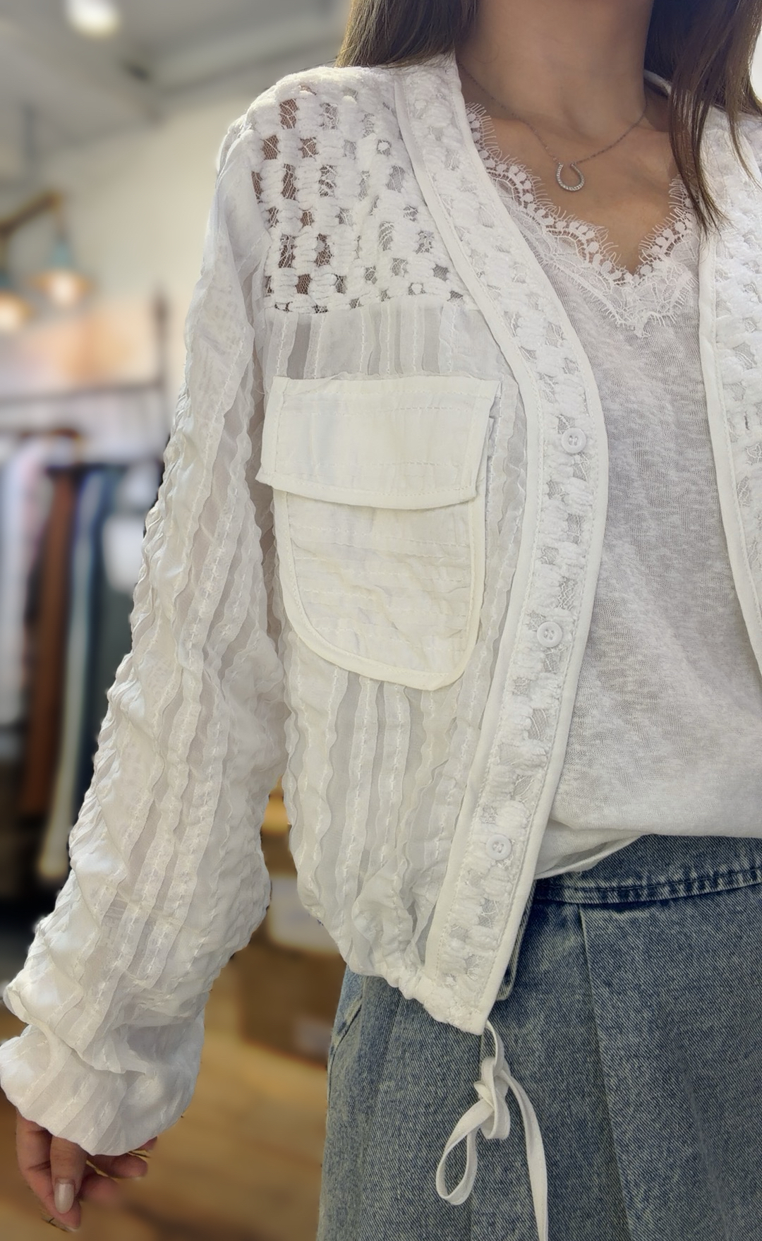 直播推介款⭐️氣質蕾絲薄外套