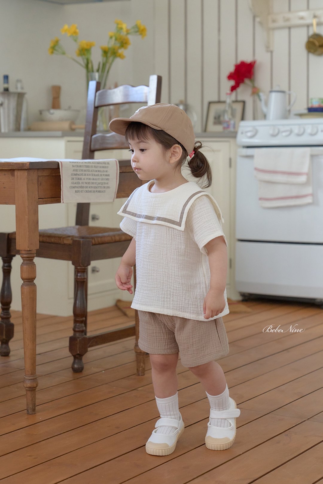 ☀️預訂 韓國直送☀️🇰🇷Bebenine三色海洋風水手方領純棉上下套裝