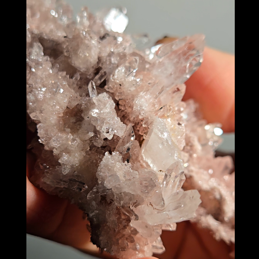 Extra pink pink Lemurian cluster with crystals on both sides - LQ194