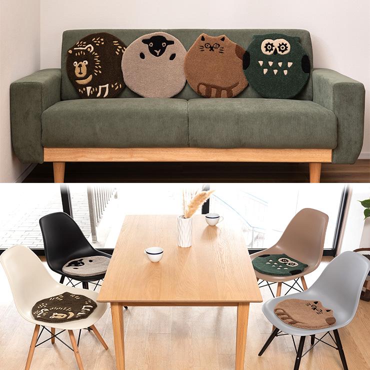 🔥🔥【日本直送《東谷》手織羊毛動物造型薄座墊 / 椅子圓墊】