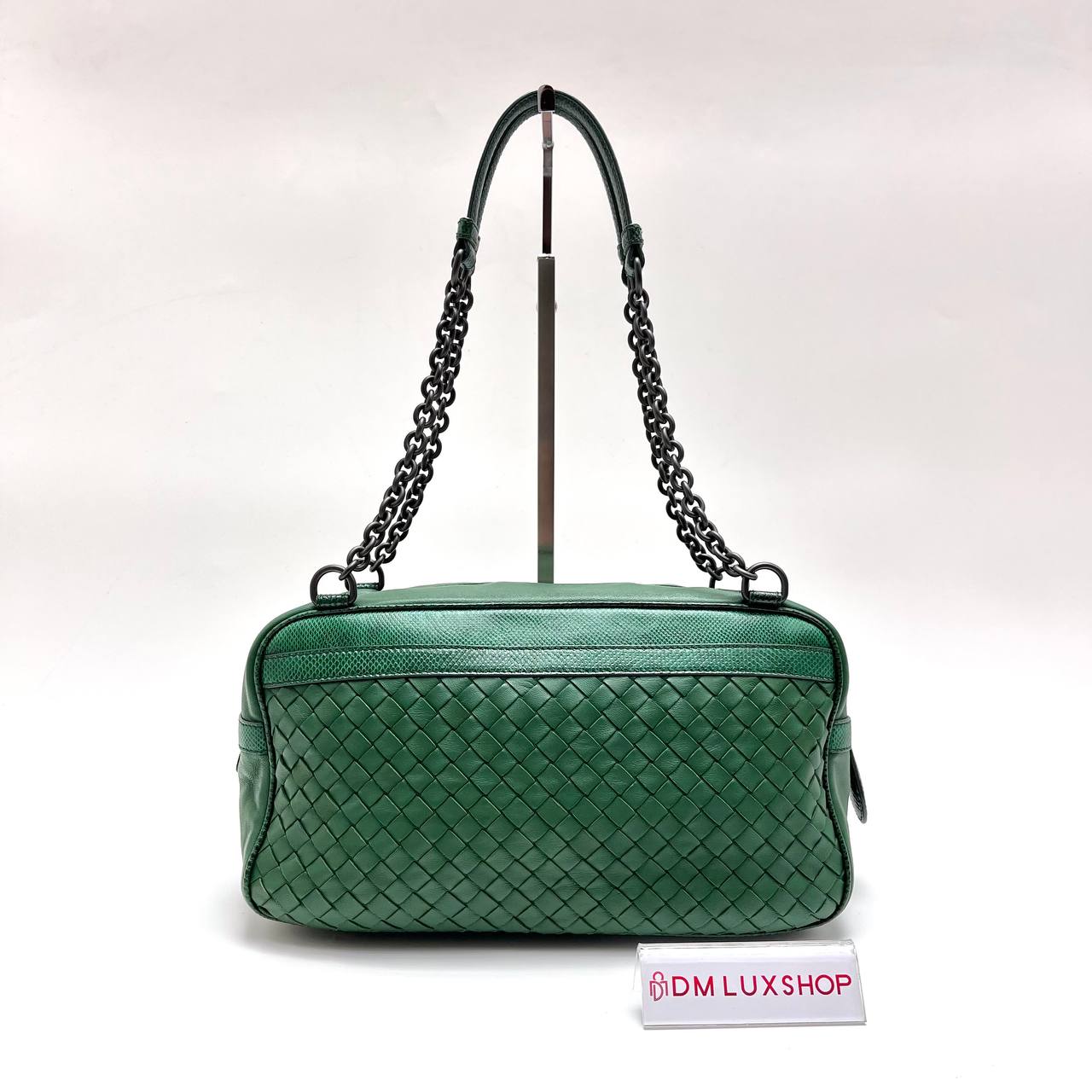BV Green Intrecciato Shoulder Bag