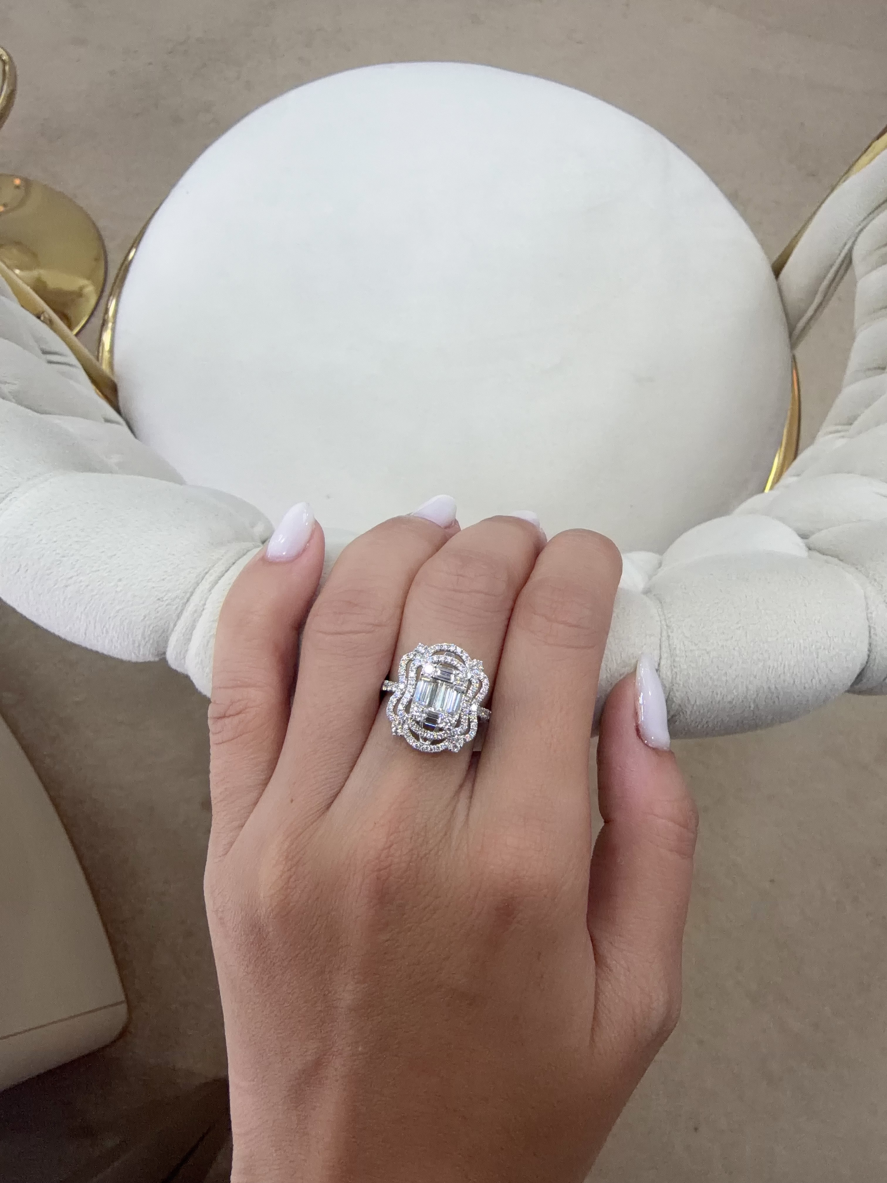 Emerald Cut Natural Diamond Ring