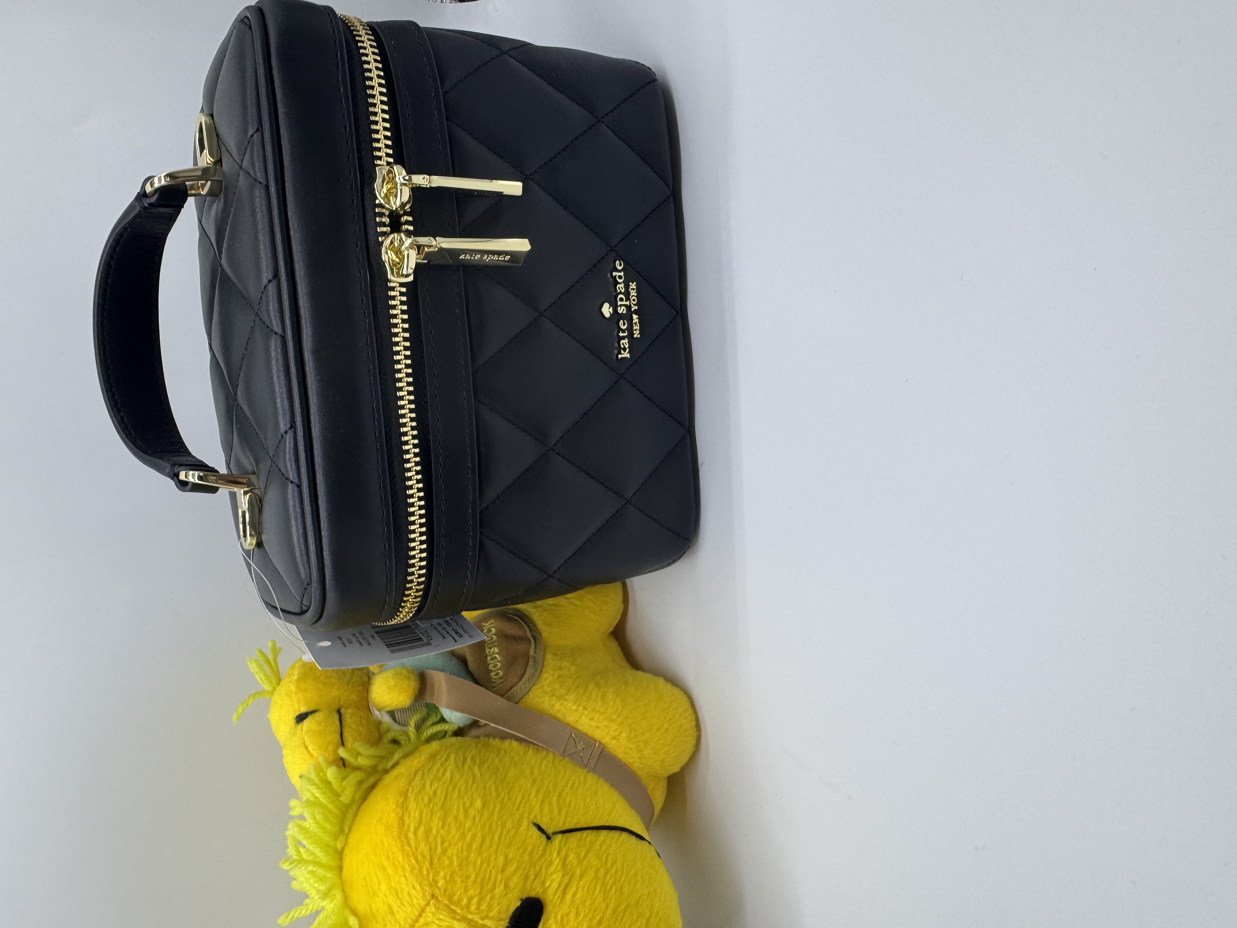 ✈️🇨🇦🇺🇸黑色菱格真皮Kate Spade ♠️ Outlet 小盒子鏈帶手袋現貨🖤😎