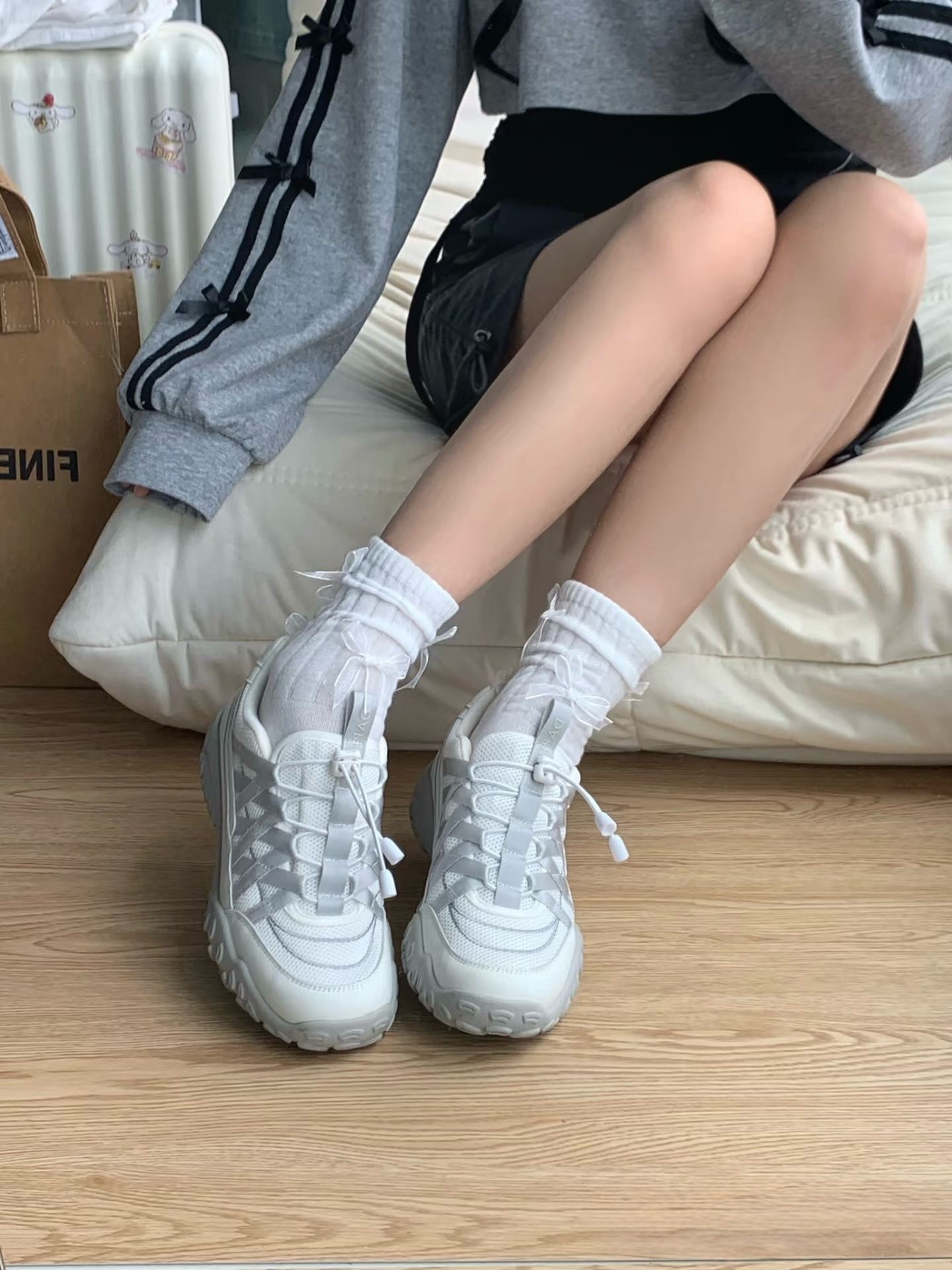 🇰🇷FILA 綁帶芭蕾鞋米灰 到貨日12至18日