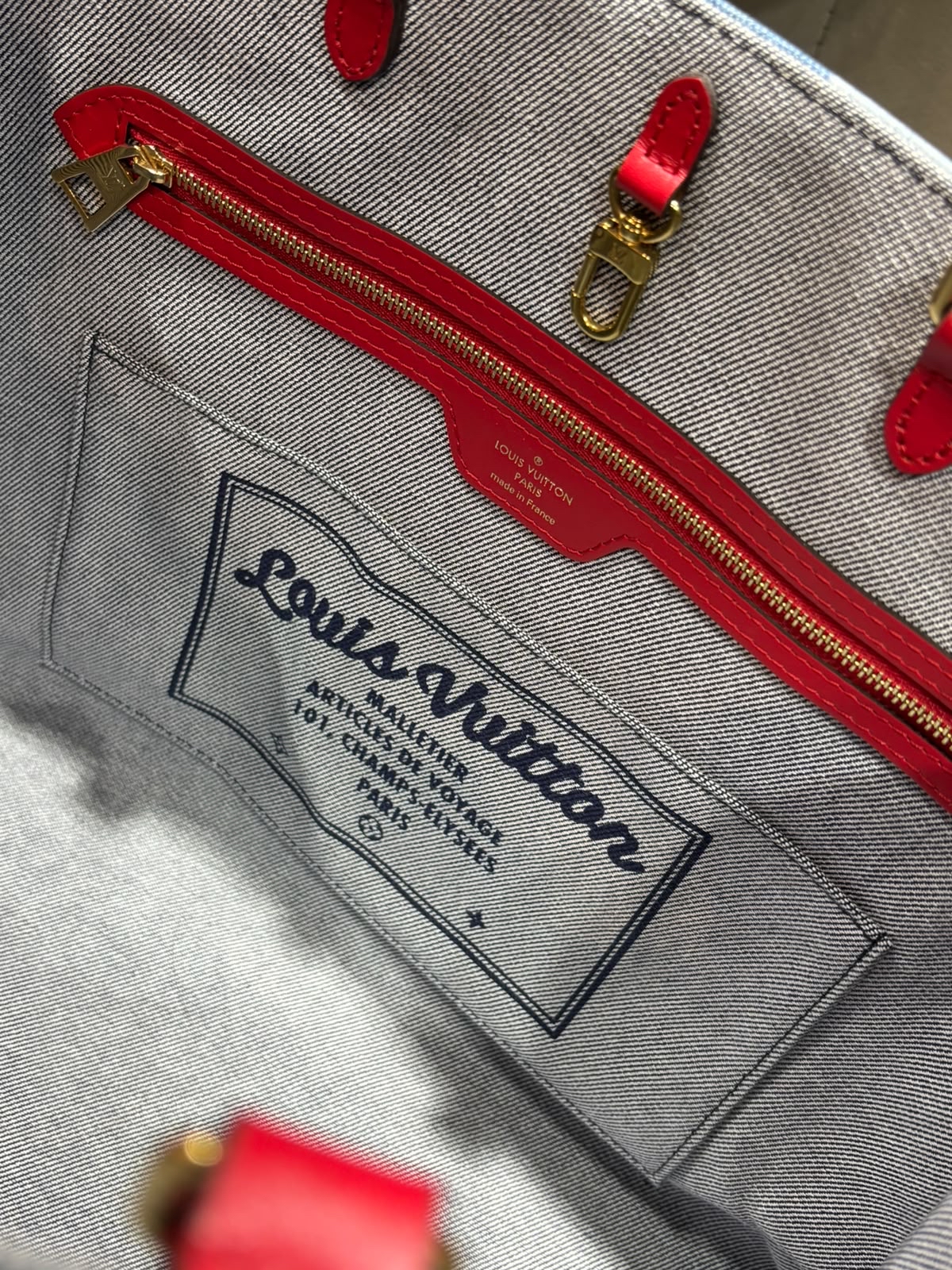 Lv OnTheGo M44992 Denim 限量版patch work 牛仔布100%Authentic, unused 99%New ✅Dust bag