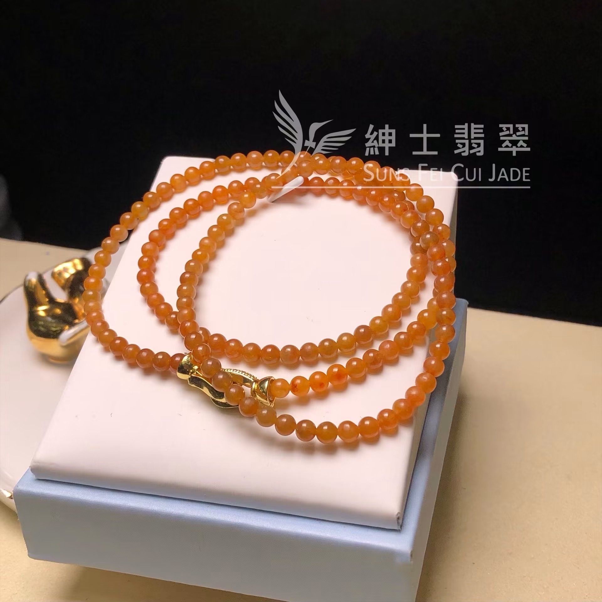 #B08870 冰種蜜糖黃頸串4.2mm 