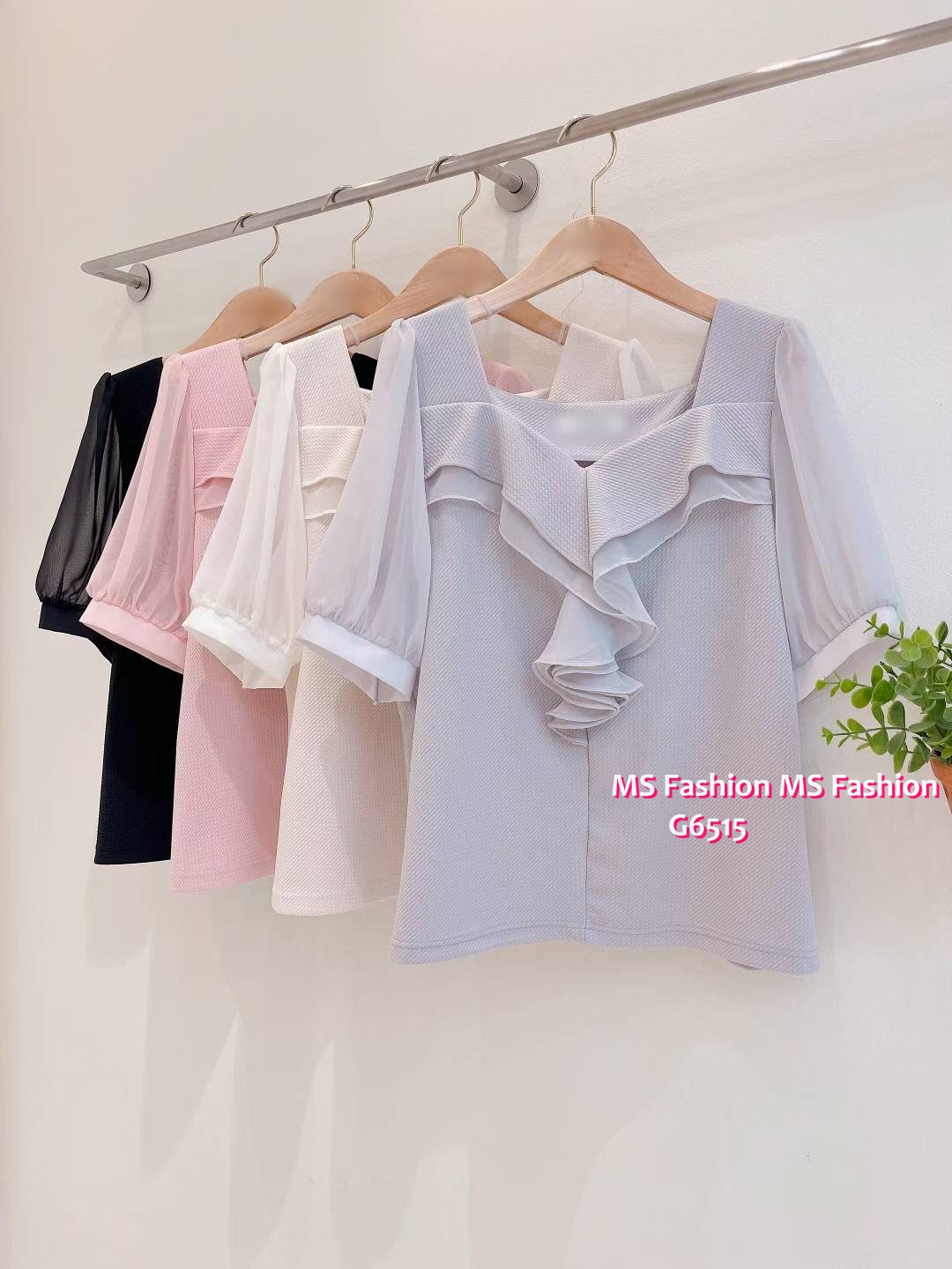 G6515 靚料ruffle top