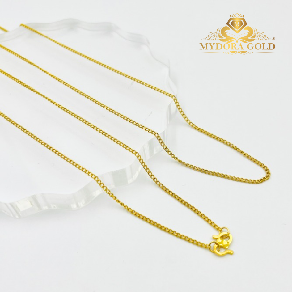 MYDORA Rantai Leher Gajah Licin (58cm) l EMAS 375/9K
