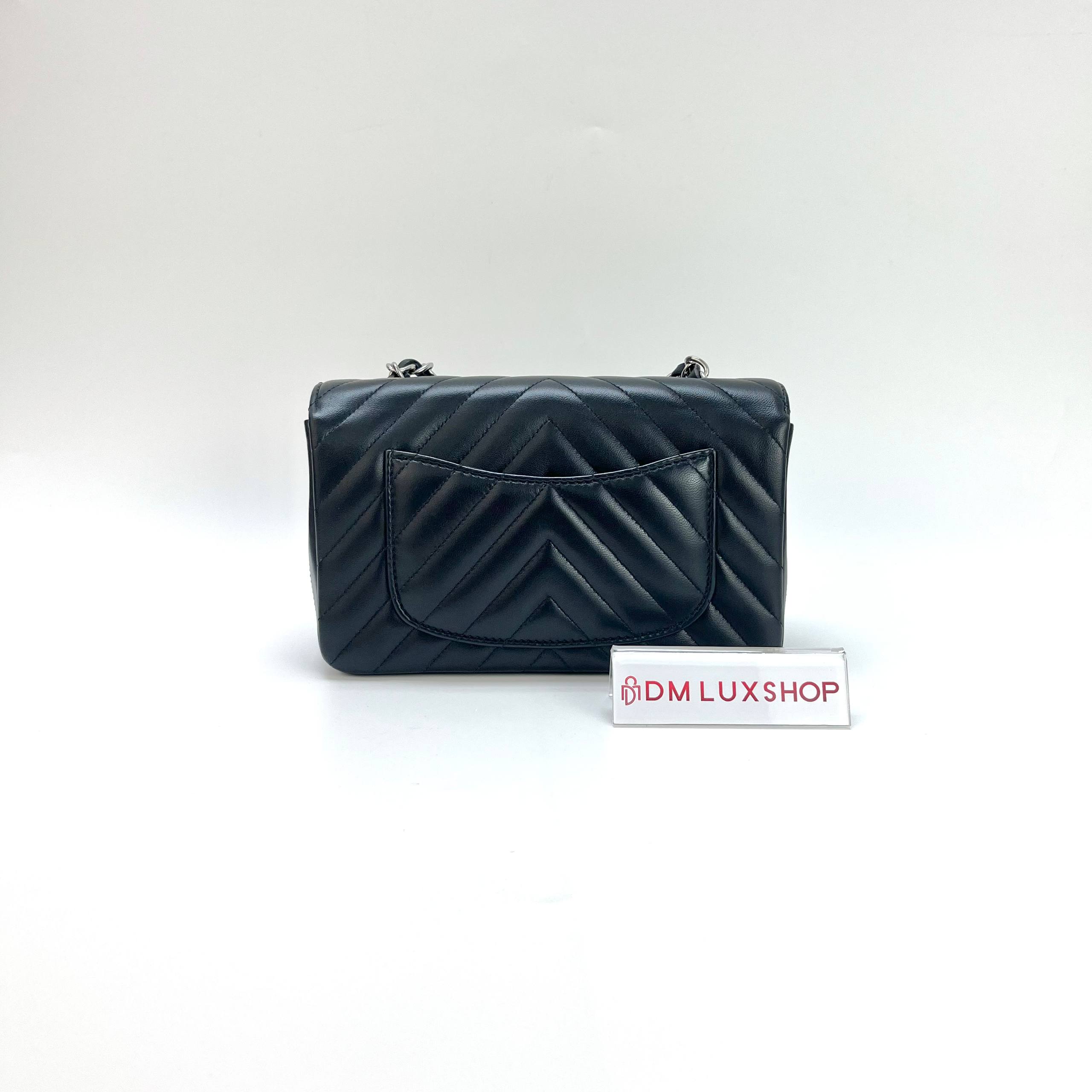 Chanel Black Chevron Mini Rectangular Flap Bag SHW (Serial 30, Y: 2020)