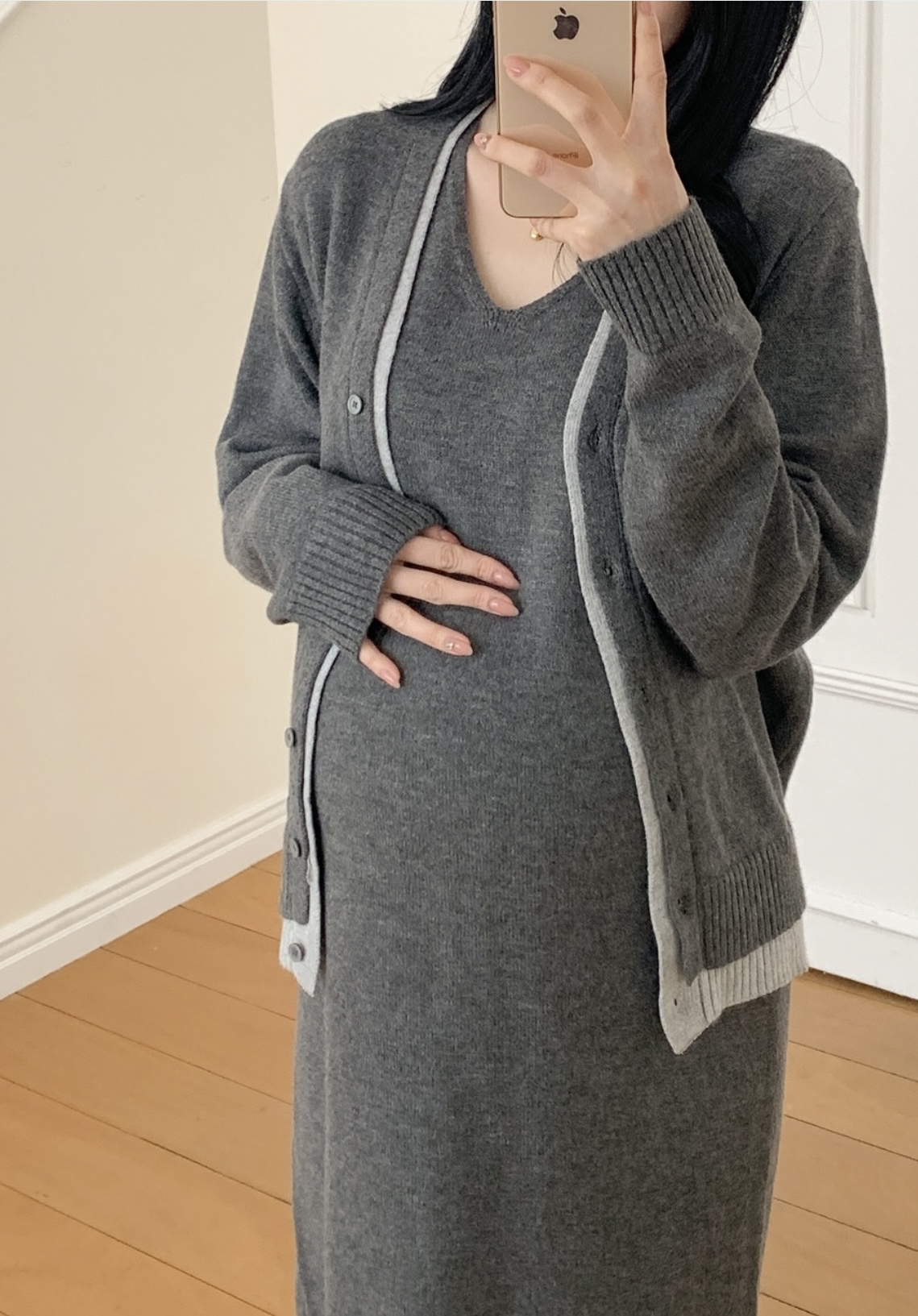 Soft Latte Maternity Knit Set