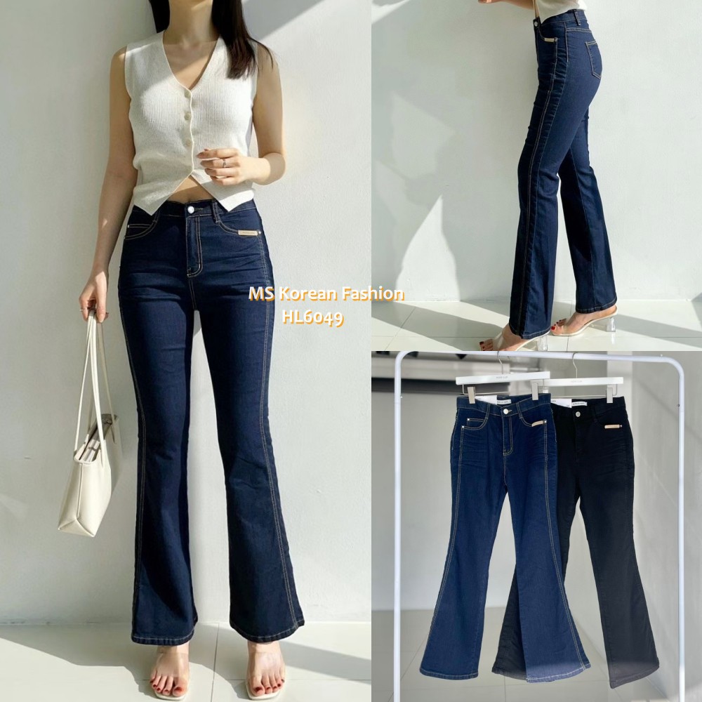 HL6049 韓國🌼Howluk拼接線條喇叭牛