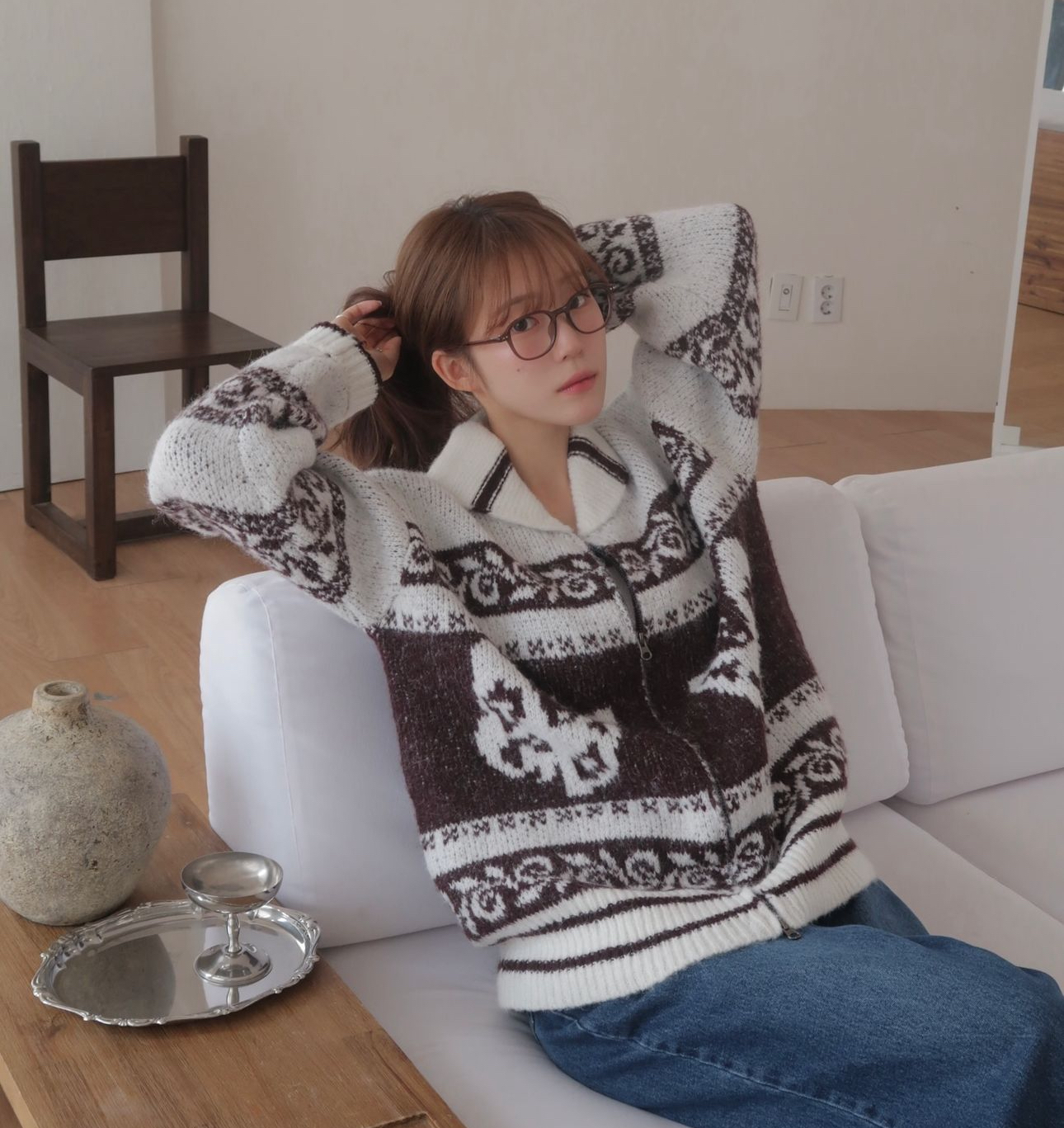 🇰🇷訂購｜ FANCY CLUB｜PEPE COWICHAN KNIT ZIP-UP 