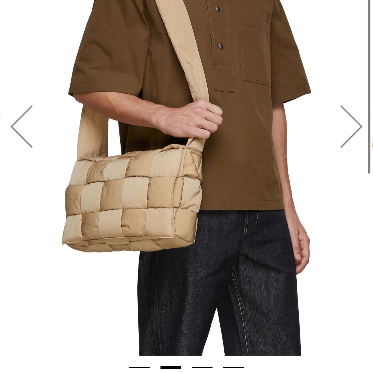 BOTTEGA VENETA米色 MESSENGER 尼龙编织单肩包 95新 HKD 6500