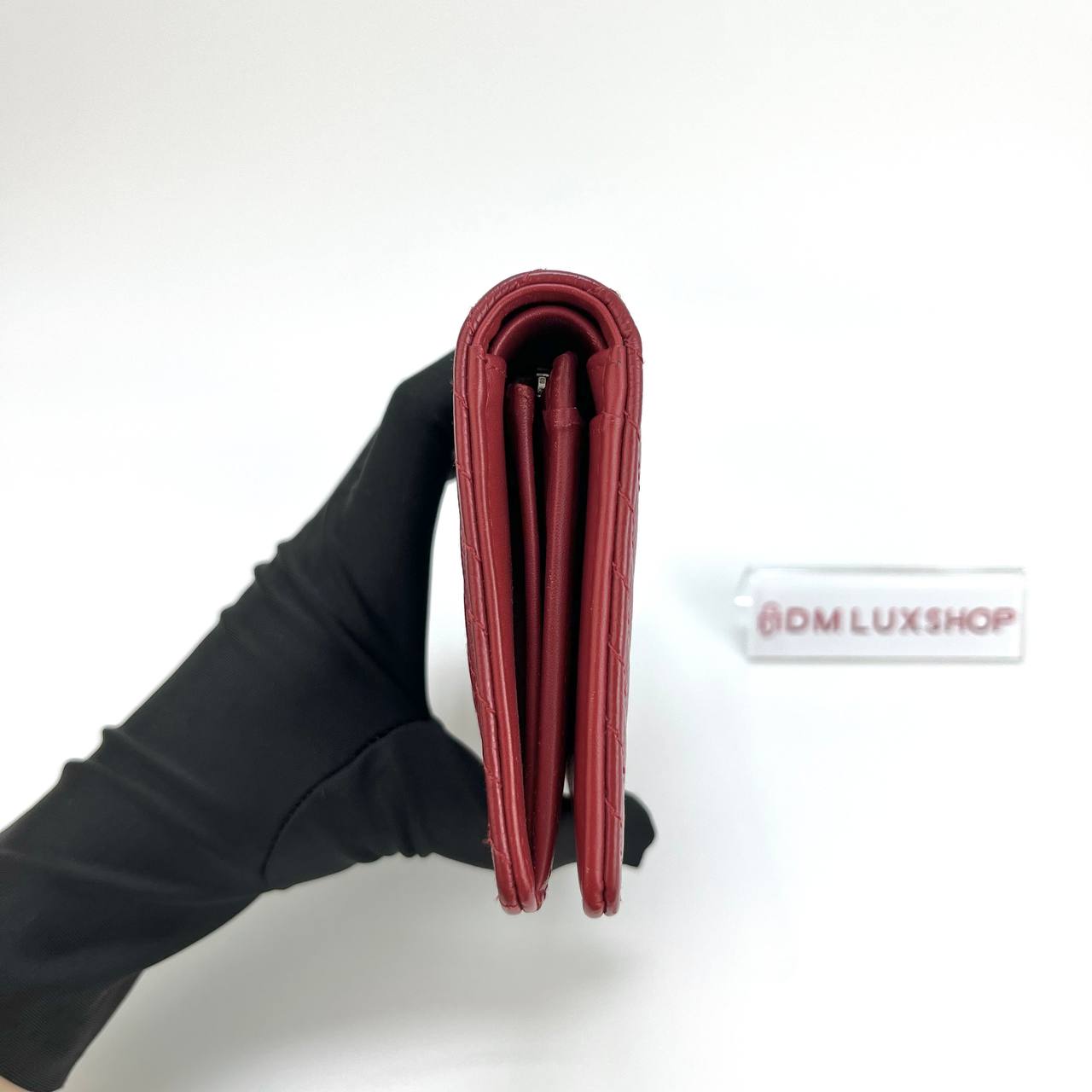 Chanel Red Chervon Wallet (Serial 22, Y: 2016)