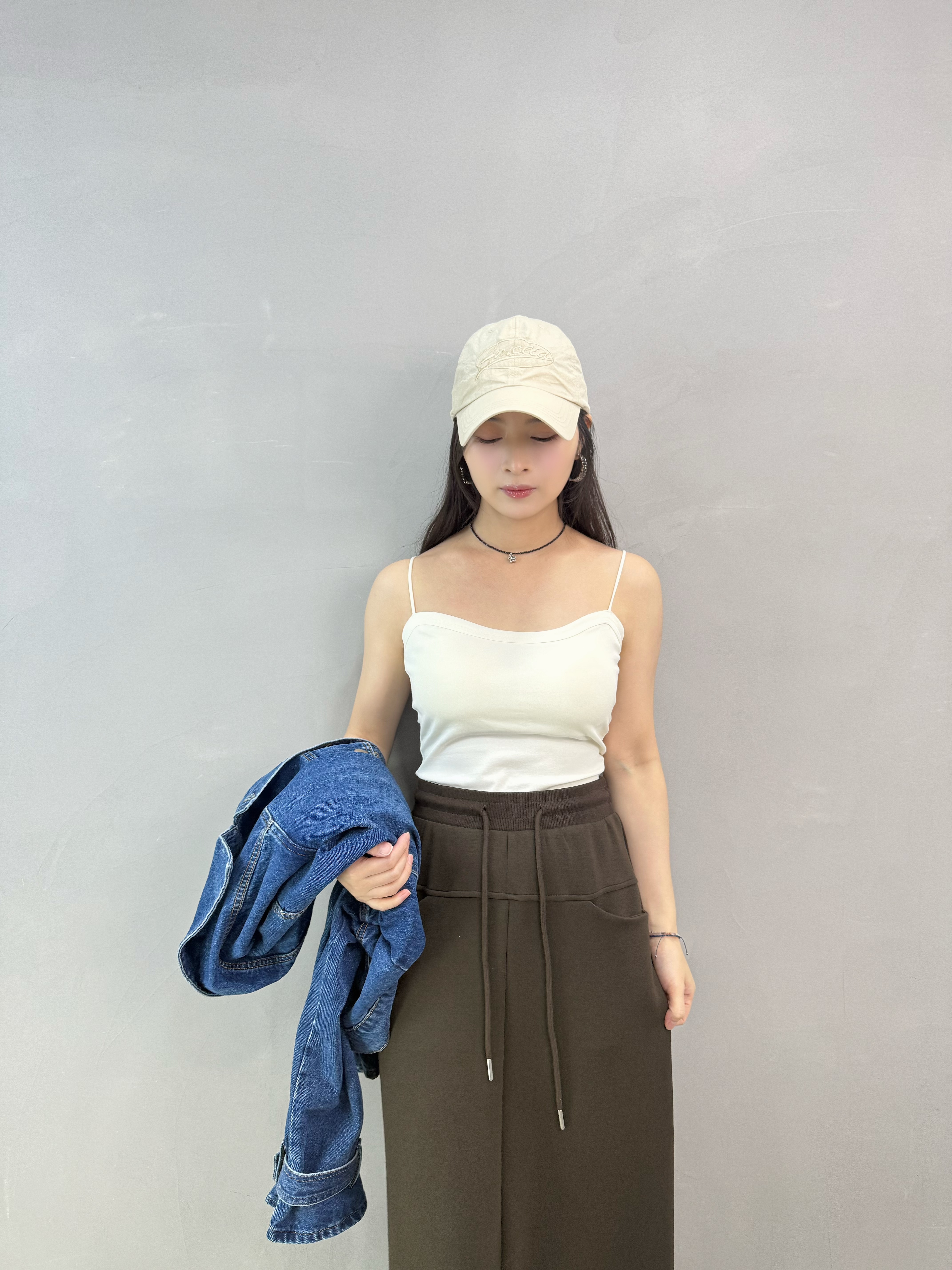D07 幼帶棉質長Bra Top