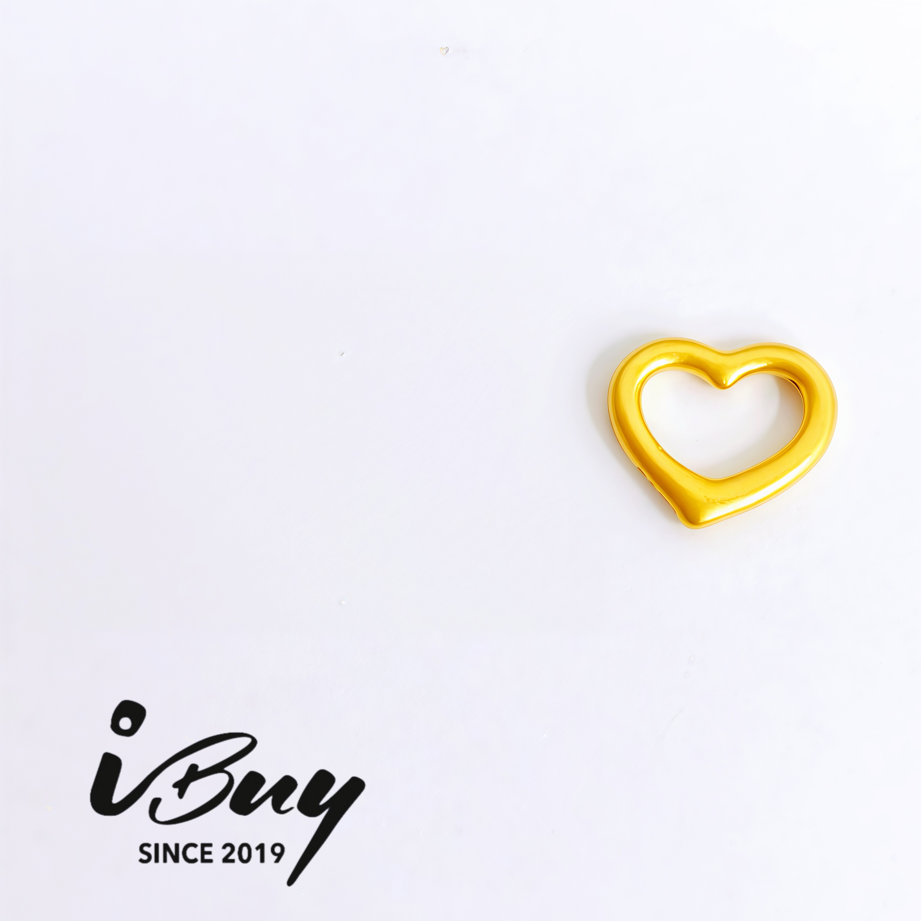 999 GOLD MATTE FINISH HOLLOW HEART PENDANT 999  金 哑光镂空爱心吊坠
