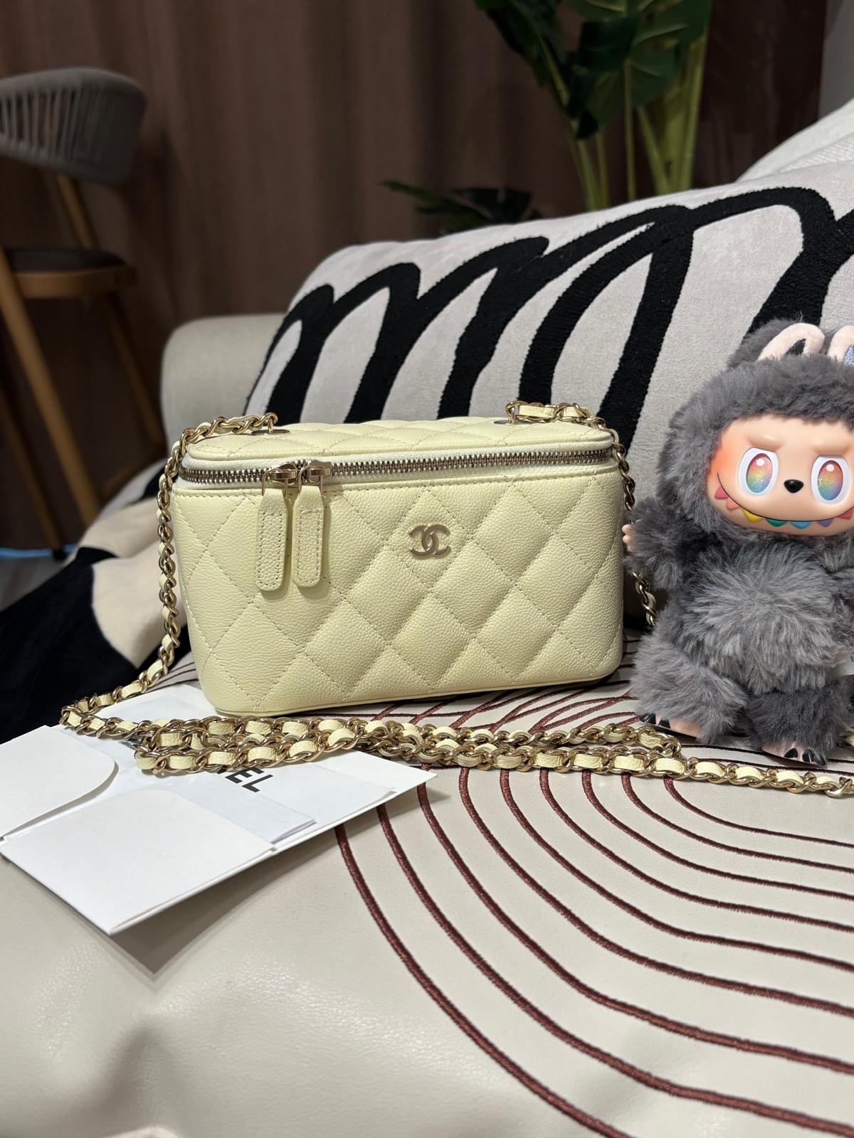 全新 Chanel vanity with chain 荔枝牛皮金鏈 100%Authentic,100%new全新 ✅晶片✅收據✅dust bag✅box