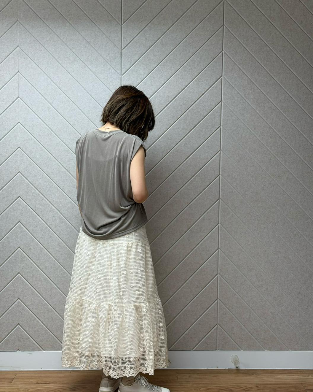 通花網紗半腰裙