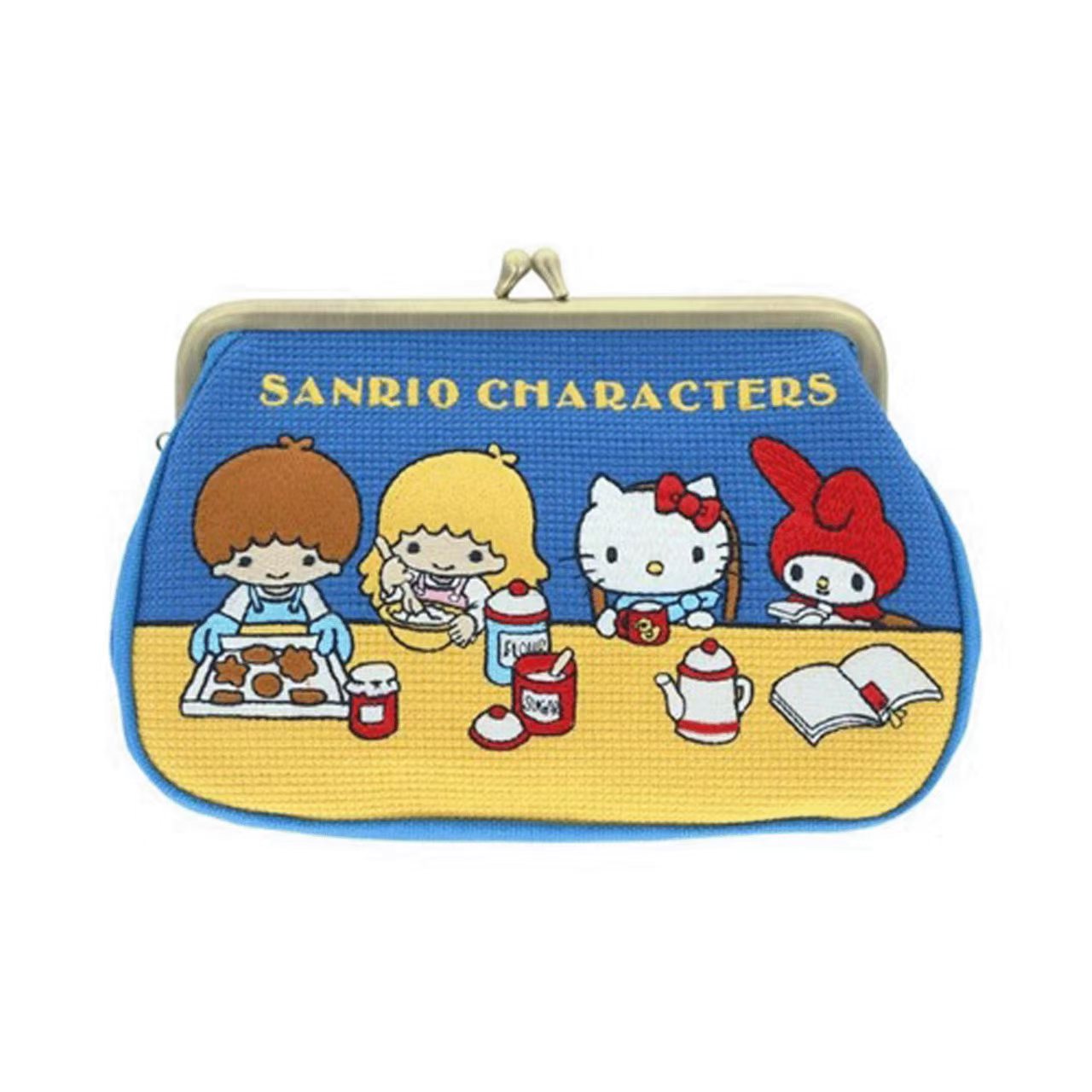 日本直送 Sanrio 角色 刺繡 口金包 筆袋/化妝包✨（Hello Kitty 🐱 / 集合款 💖）