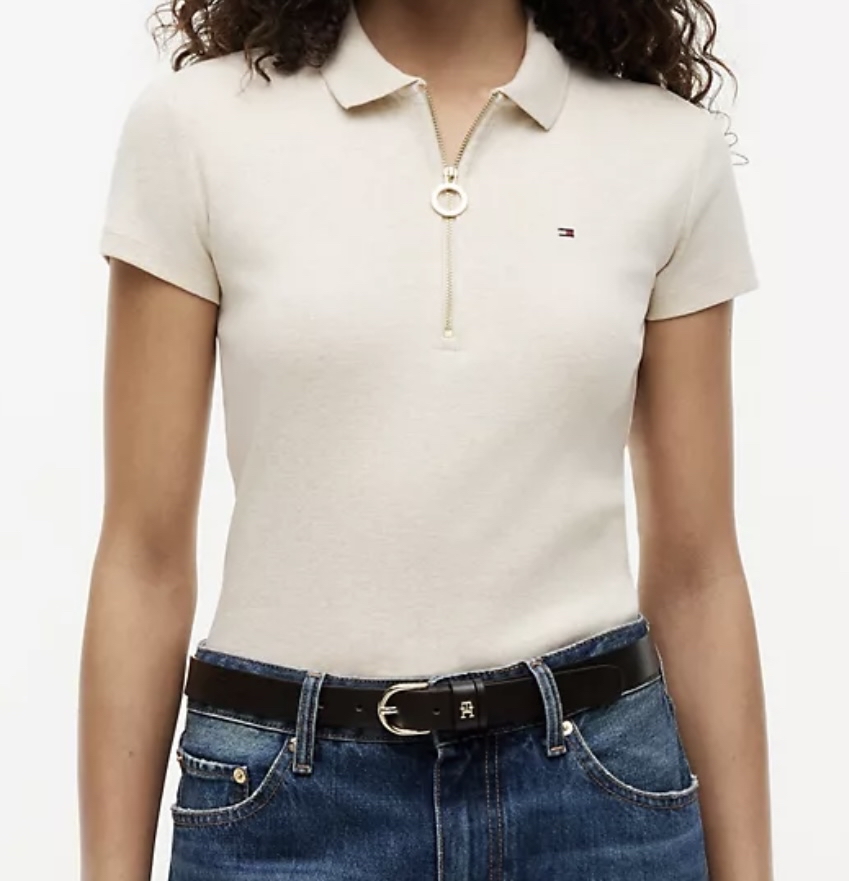 Tommy 女裝拉鍊Polo衫