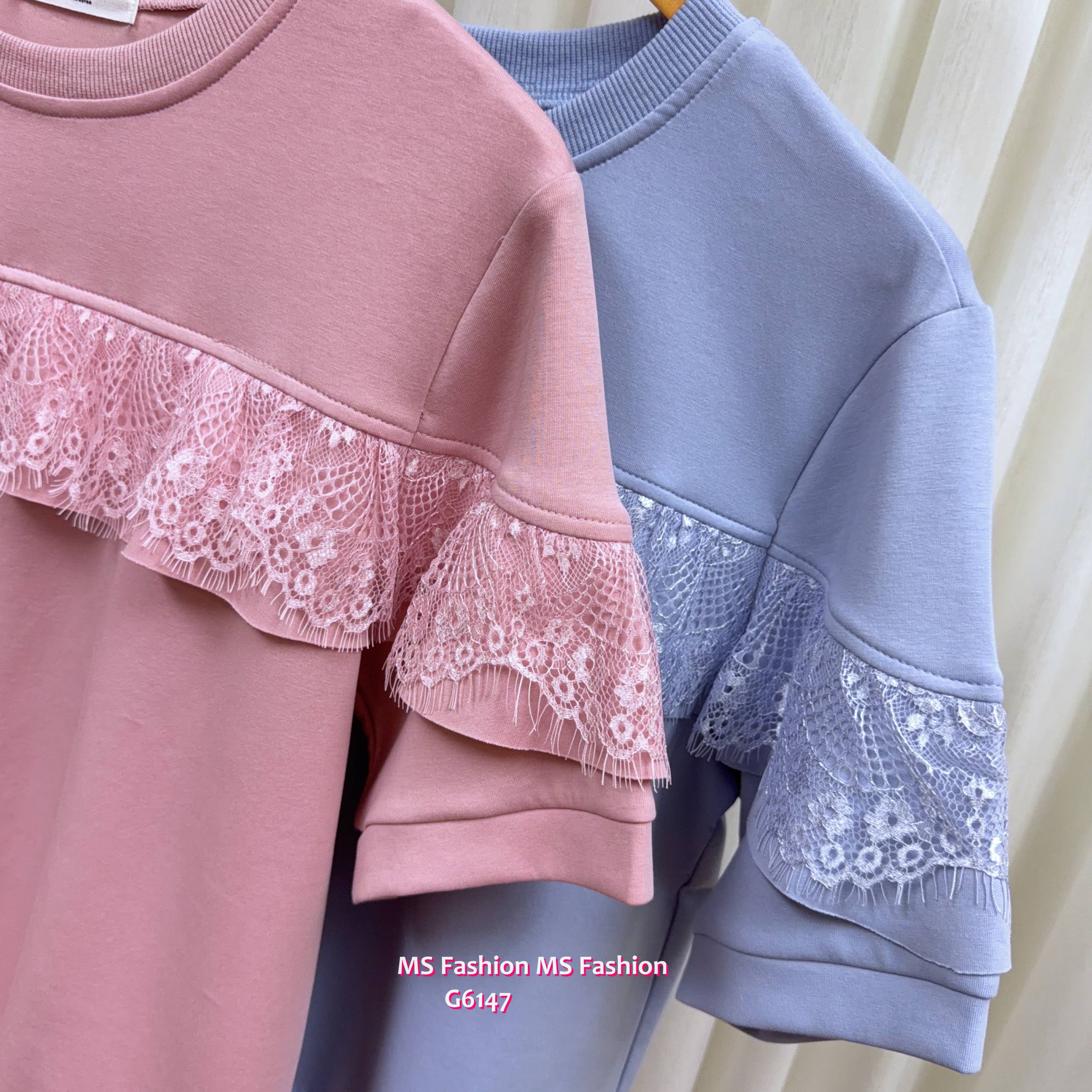 G6147 韓國🇰🇷拼lace ruffle top