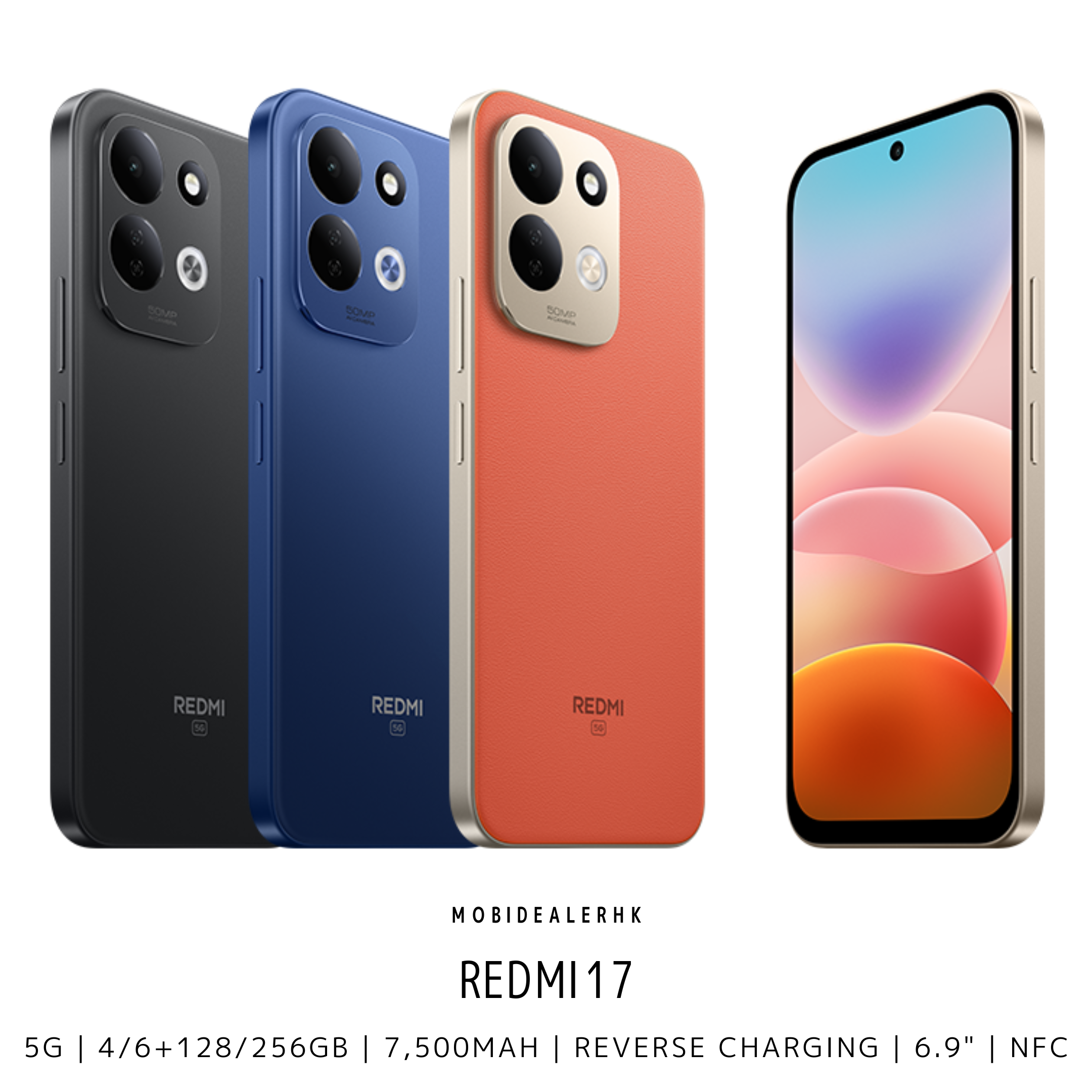 Redmi 17 | 紅米 17 | 5G | 智能手機 | 7500mAh 大電量 | 45W 快充 | 6.9 吋 120Hz | 5000 萬像素 AI 雙鏡頭