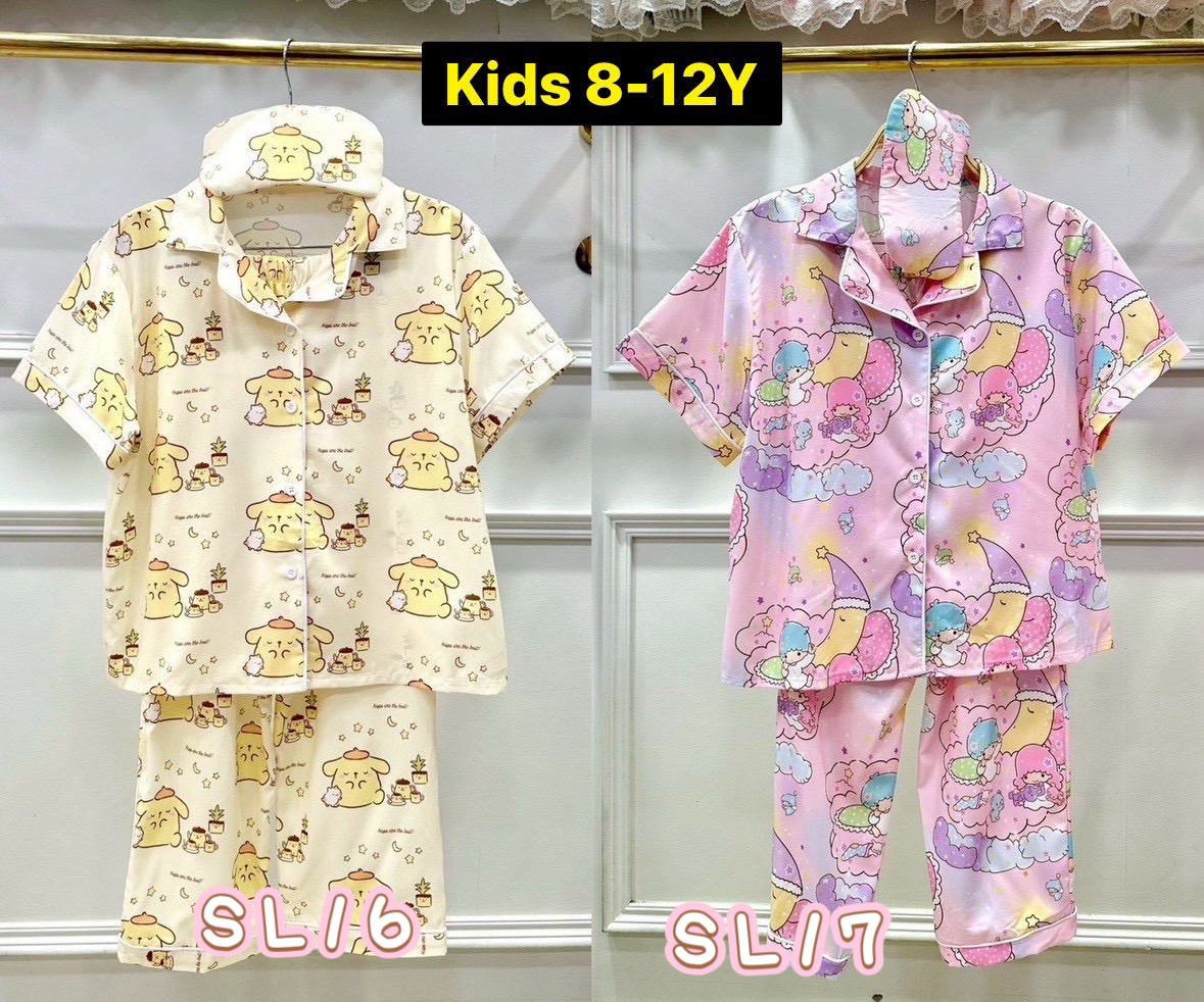 泰國直送真絲睡衣 兒童版 尺寸： 3-6 years 8-12years